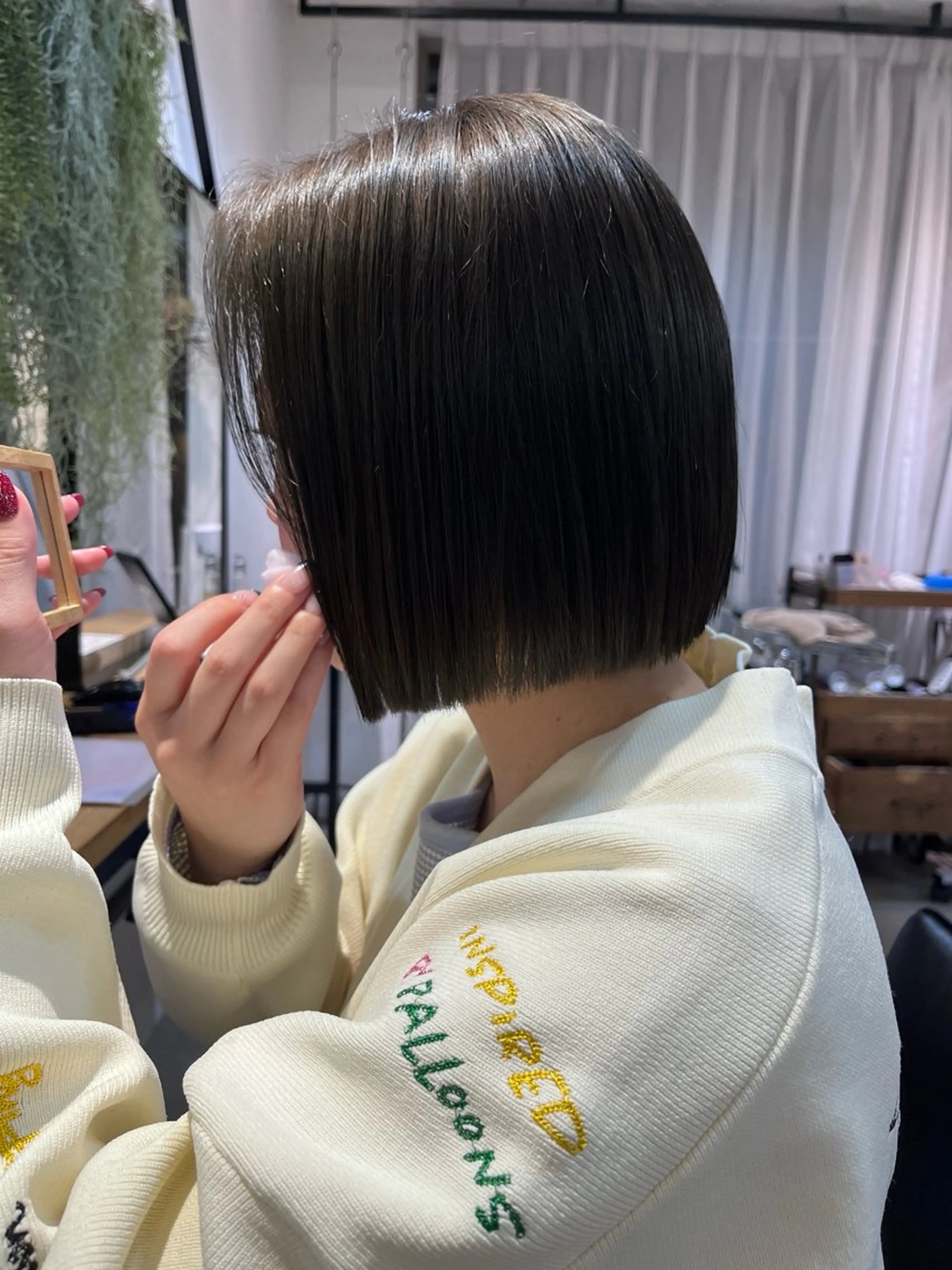 ショート カラー 透明感カラー ボブ カット 縮毛矯正 トリートメント 赤み消しカラー/ ナチュラル/トモキのヘアスタイル