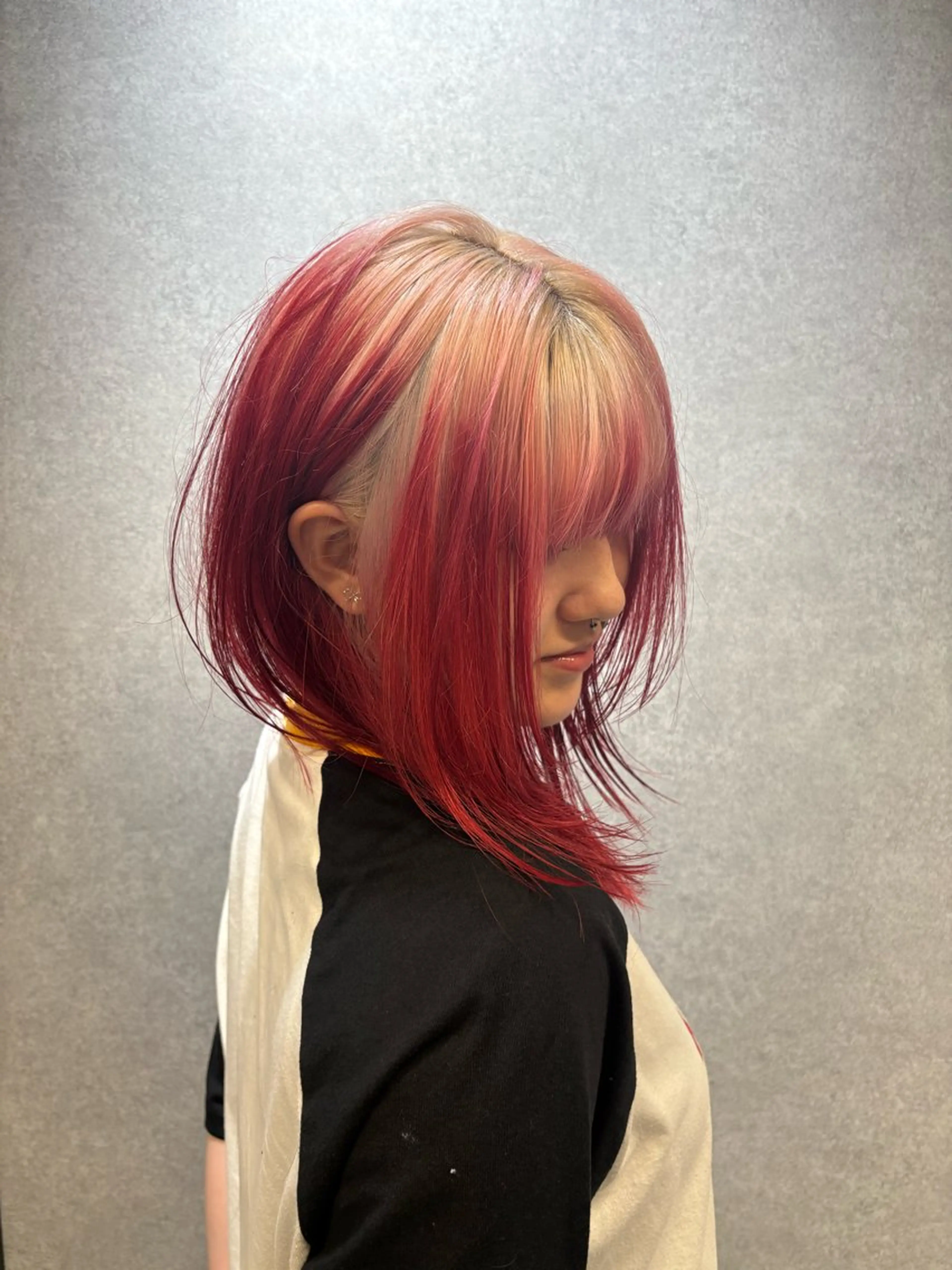 ミディアム カラー Null原宿所属・jyui/原宿 ハイトーン/デザインのヘアスタイル