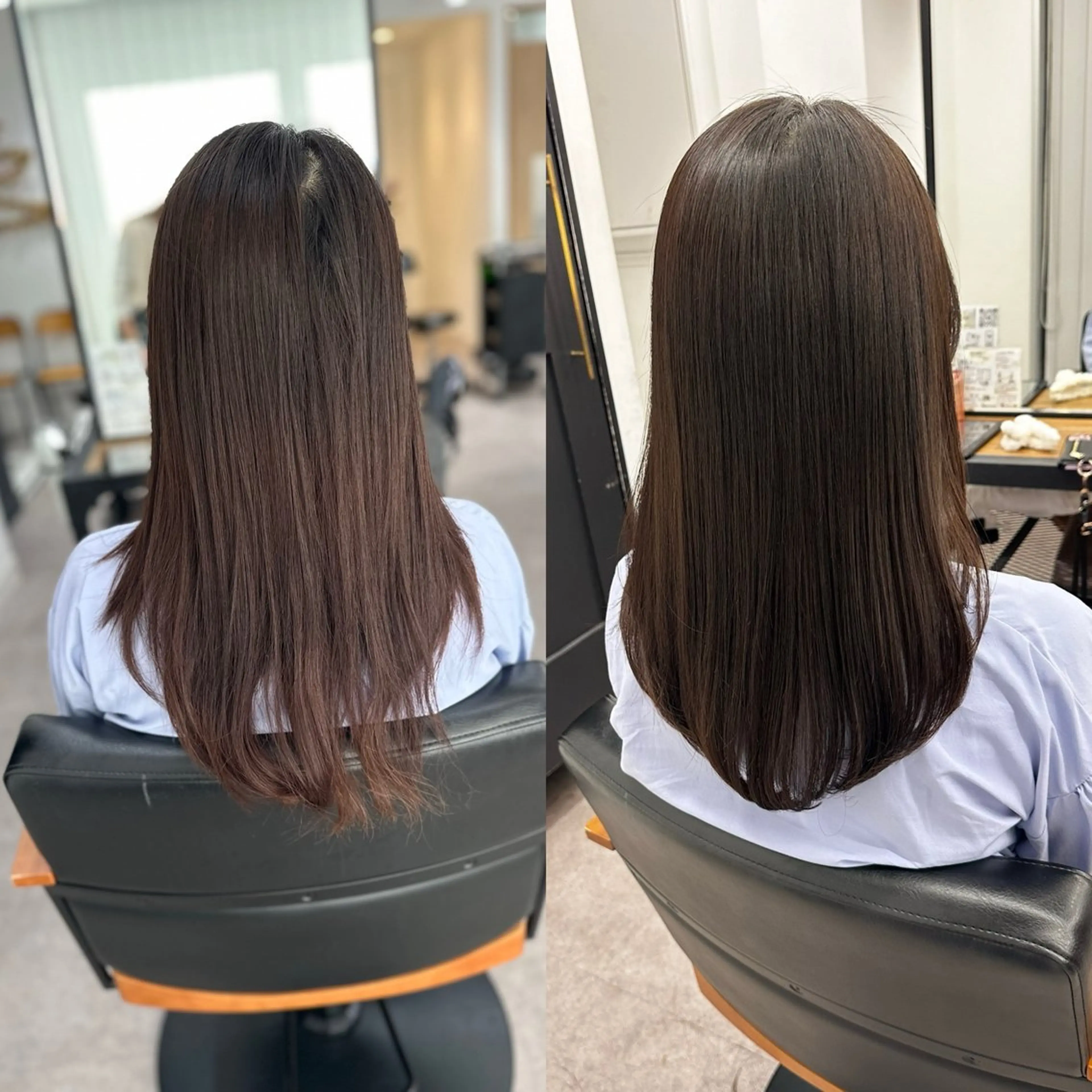 ロング カラー パーマ ヘアアレンジ キッズ カット ヘアカラー レイヤーカット 🌿透け感カラーのヘアスタイル