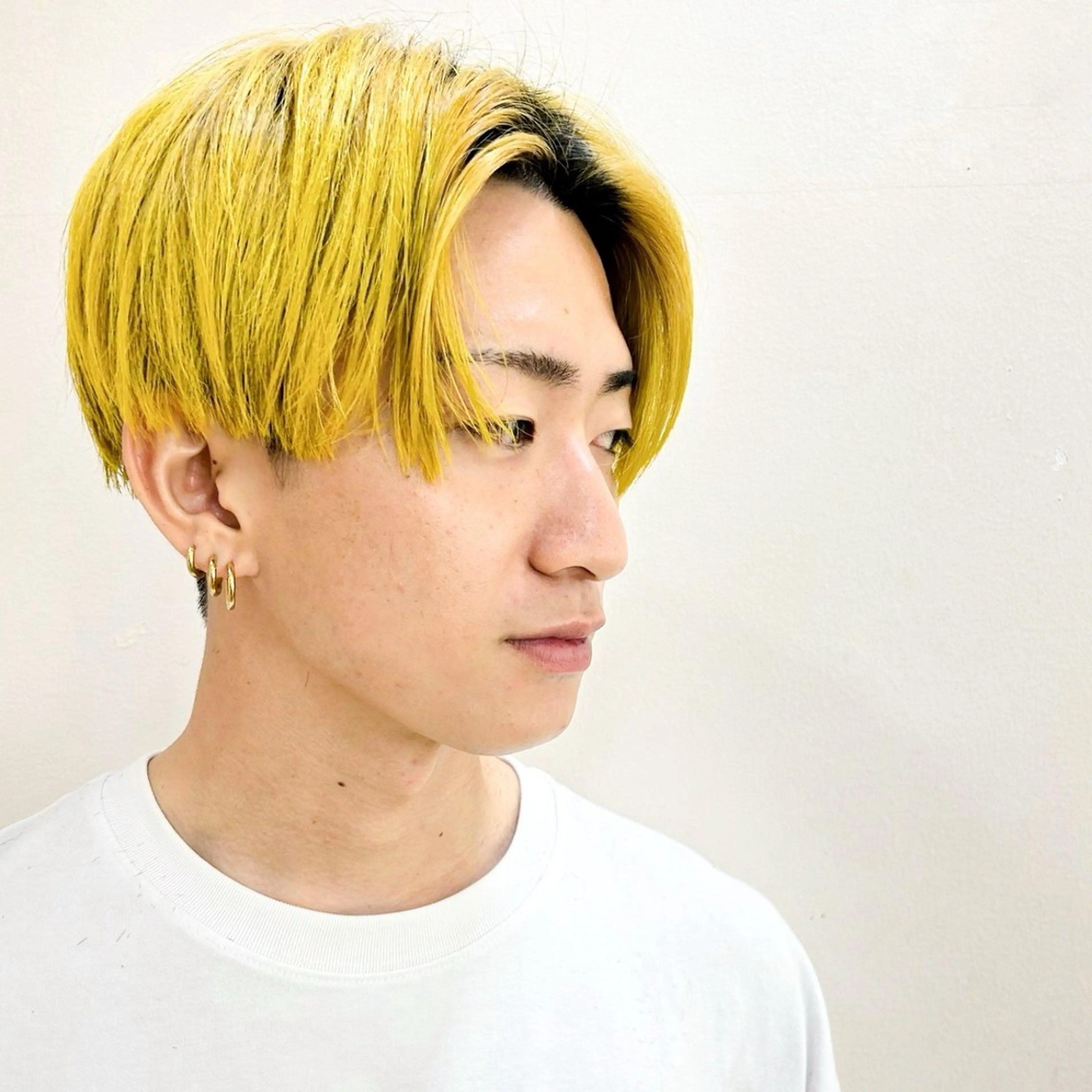 ショート メンズ メンズブリーチ イエローカラー デザインカラー/ 推しの配色　肥後のヘアスタイル