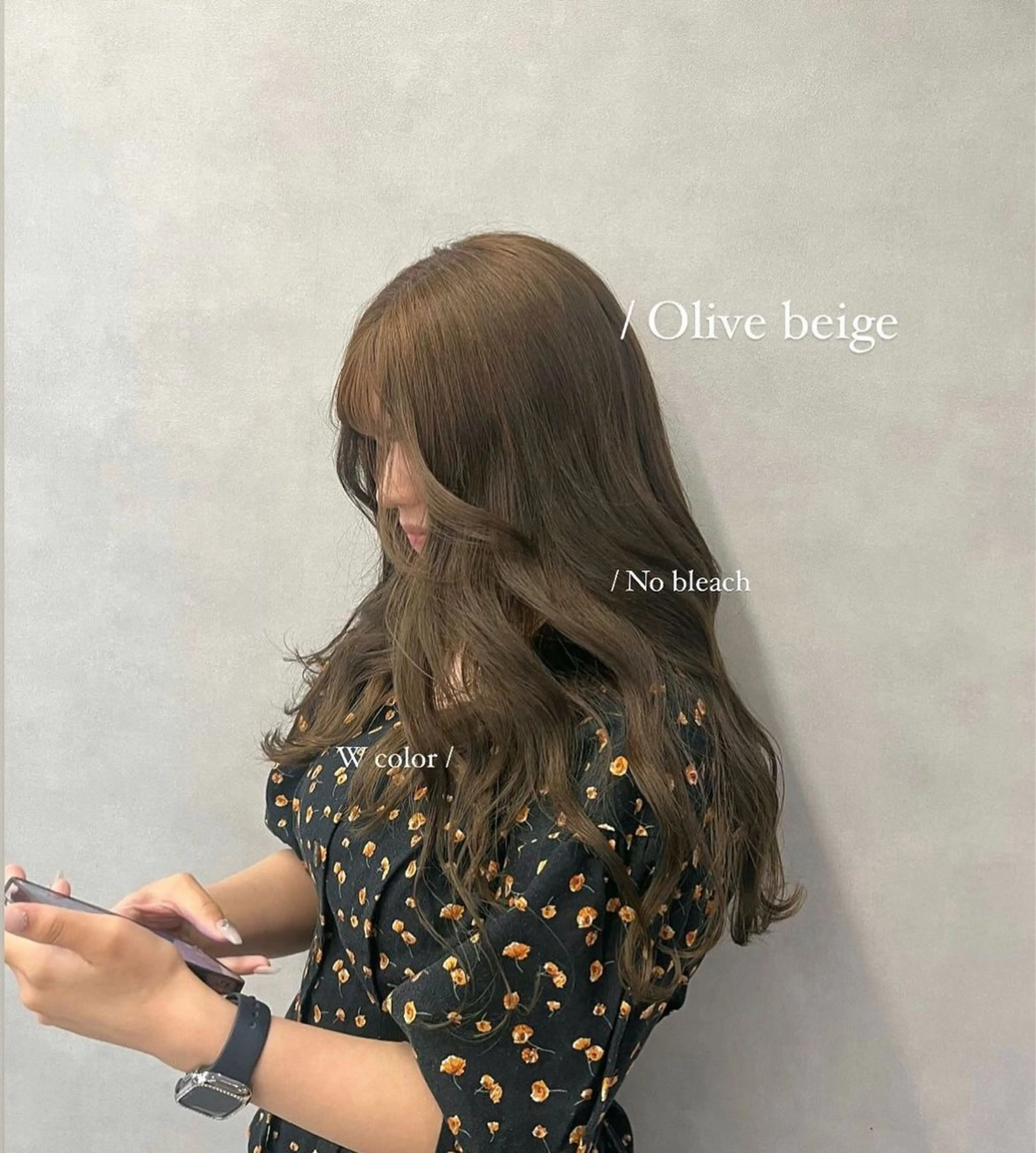 ロング ヘアカラー トリートメント Mirai/ 艶カラー/暖色カラーのヘアスタイル