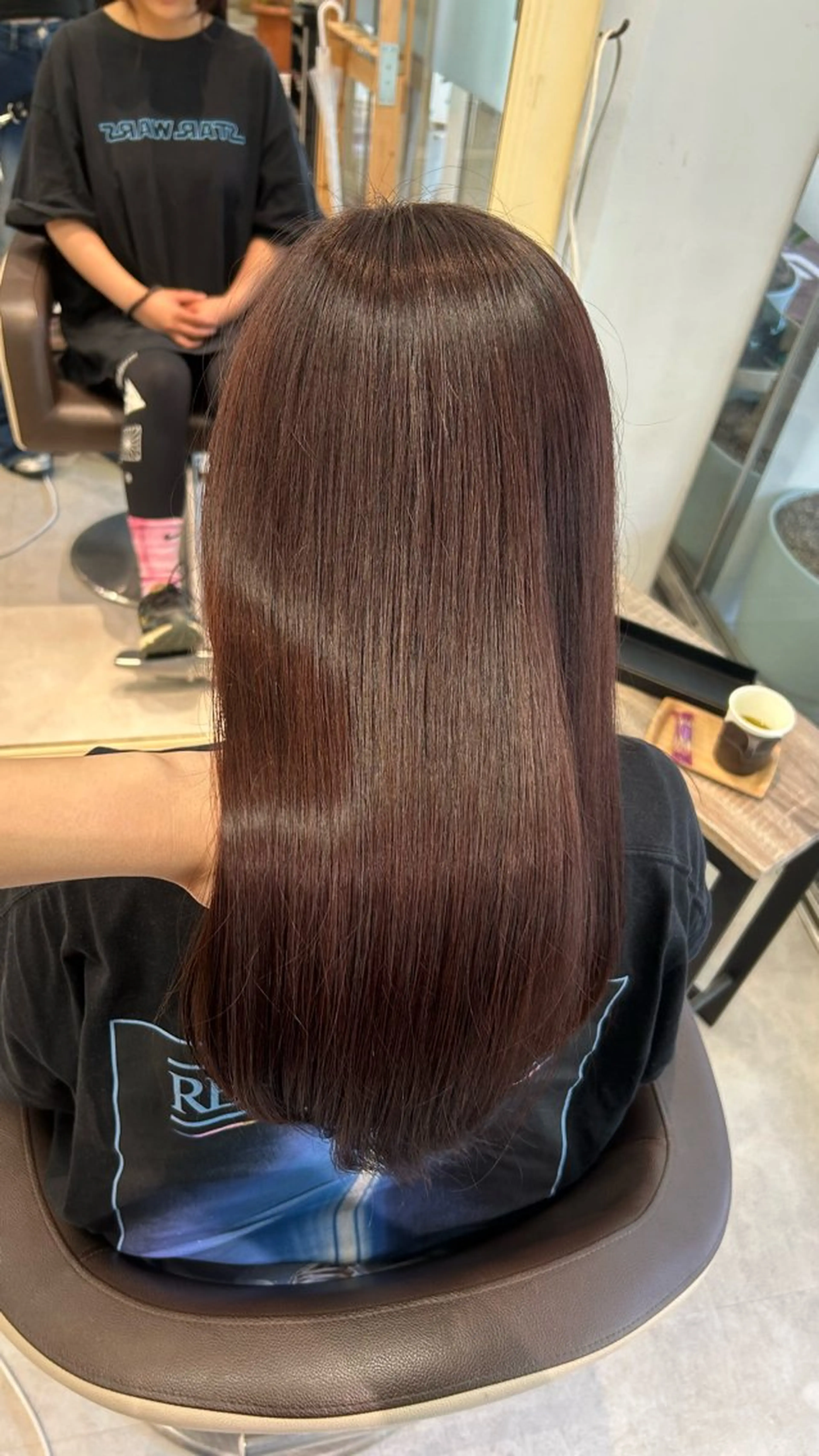 ロング 縮毛矯正 縮毛矯正/ブリーチ 無しWカラーのヘアスタイル