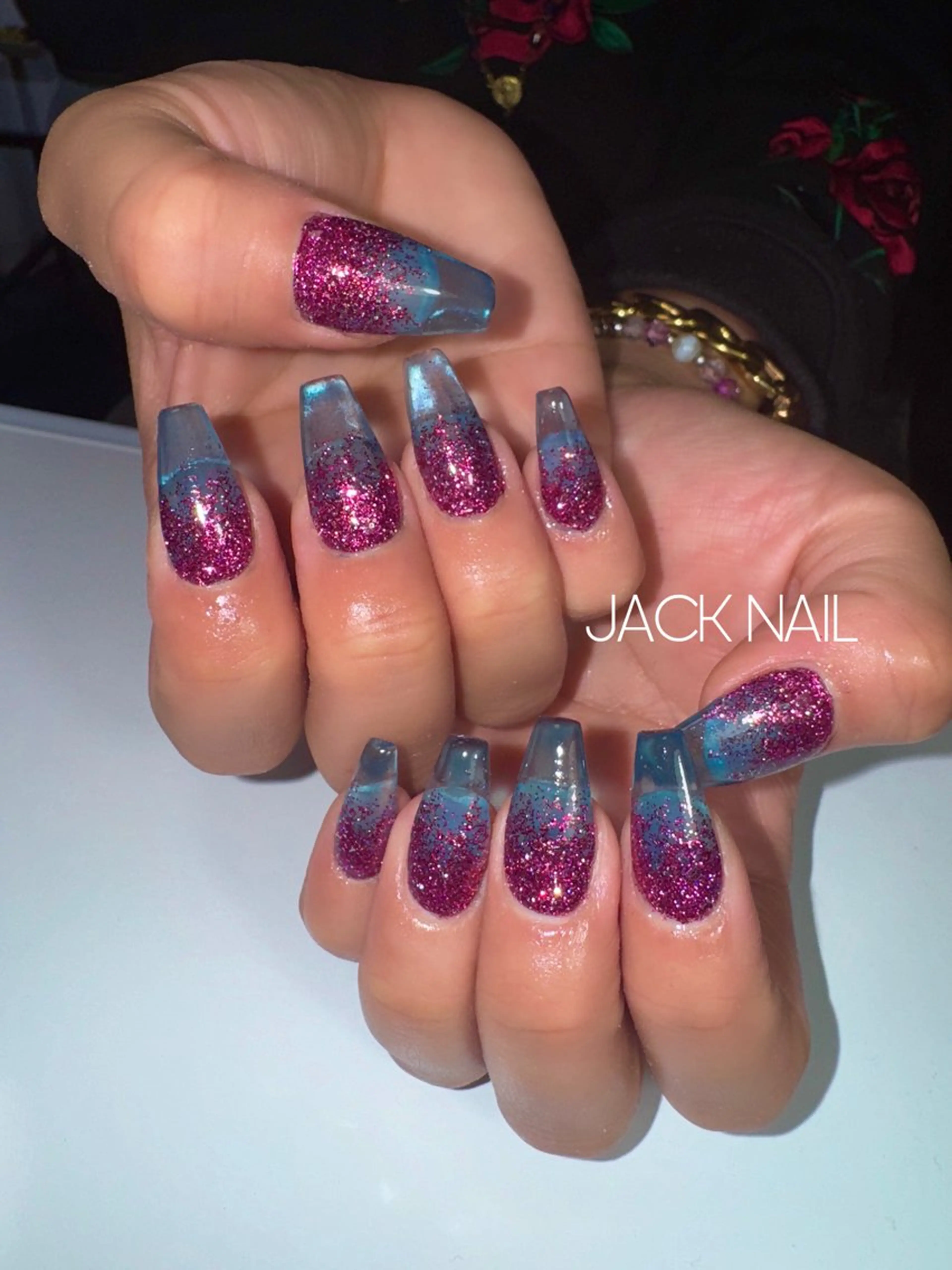 ネイル ラメ(グリッター) ハンドネイル JACK NAIL 💜Ayakaのネイルデザイン