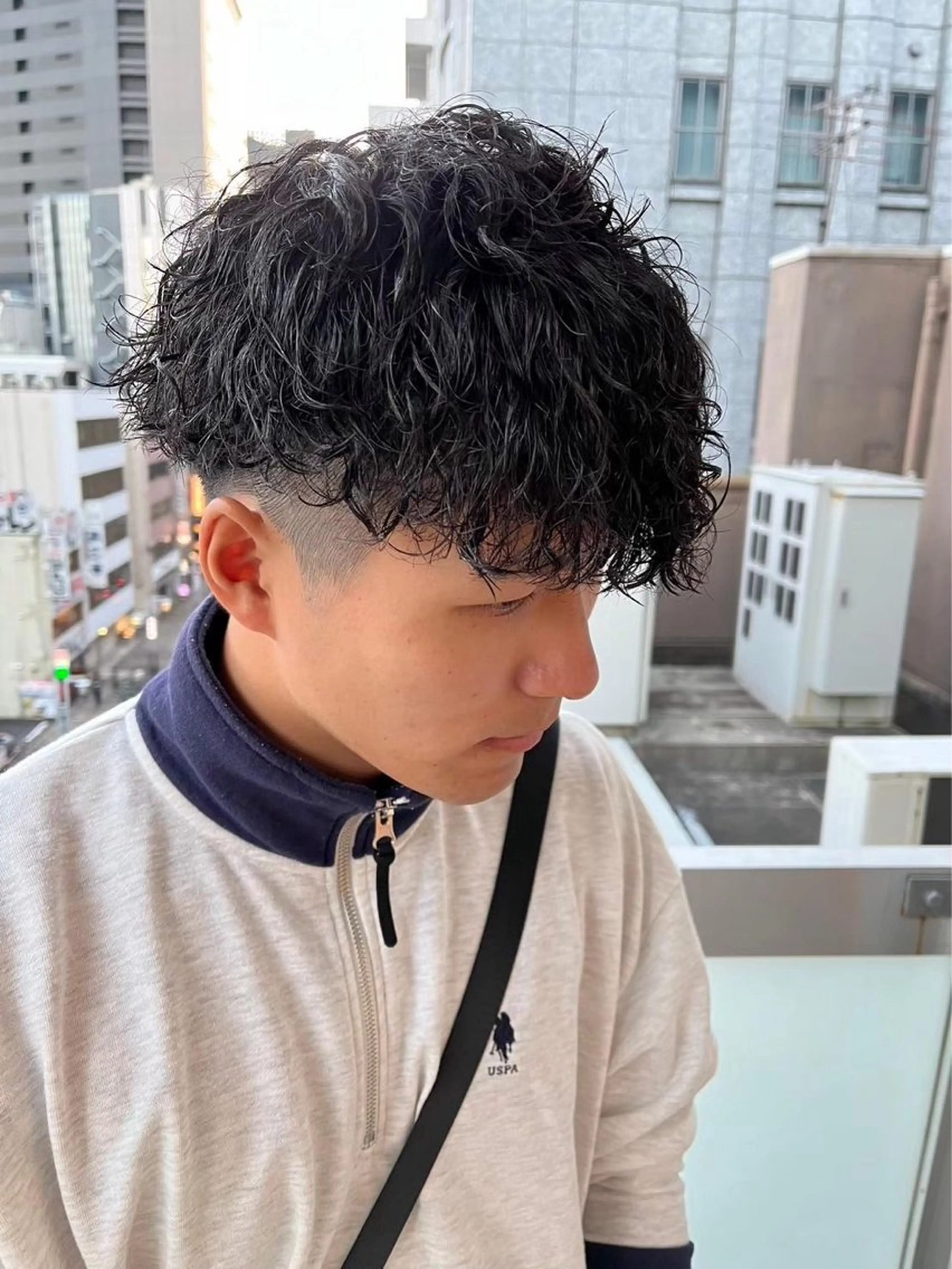 パーマ メンズ LUVISM ボブ りきカットモデル募集のヘアスタイル