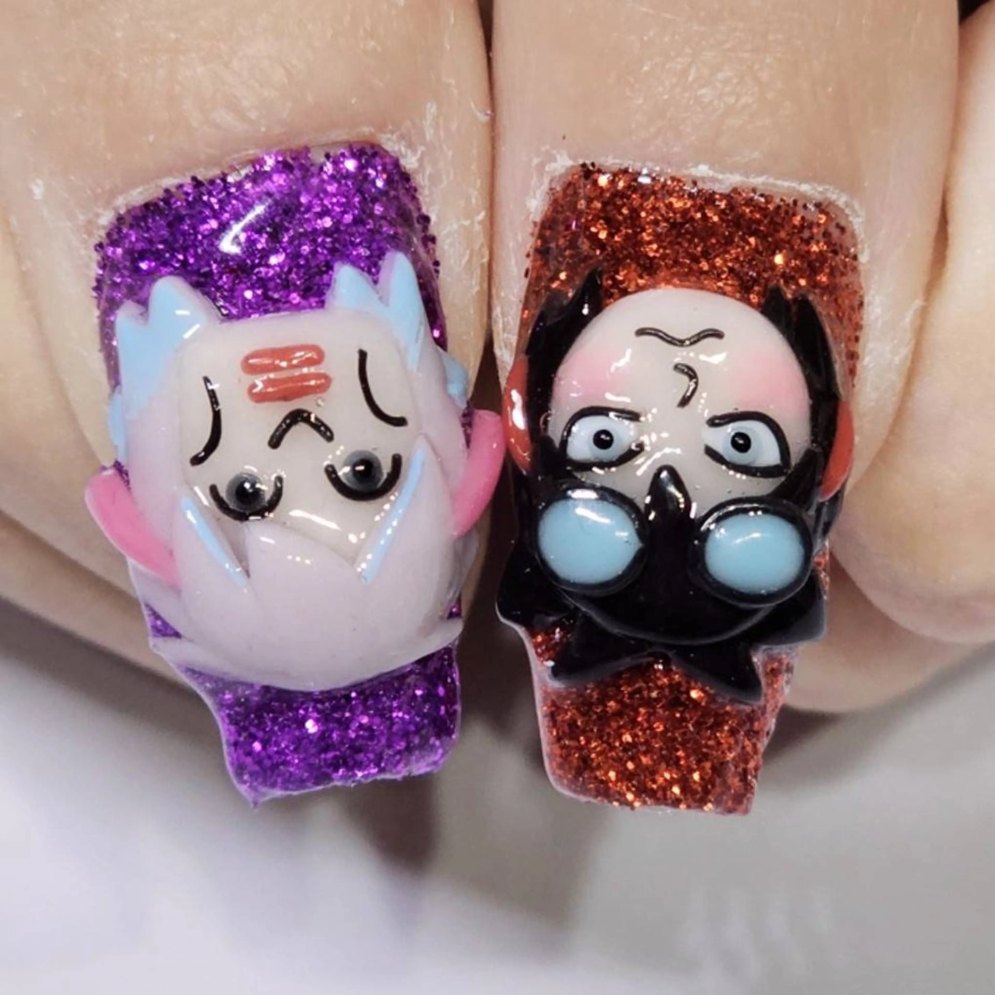 ネイル アートネイル ボルドー ラメ(グリッター) パープル ハンドネイル よしだ ひろきのネイルデザイン