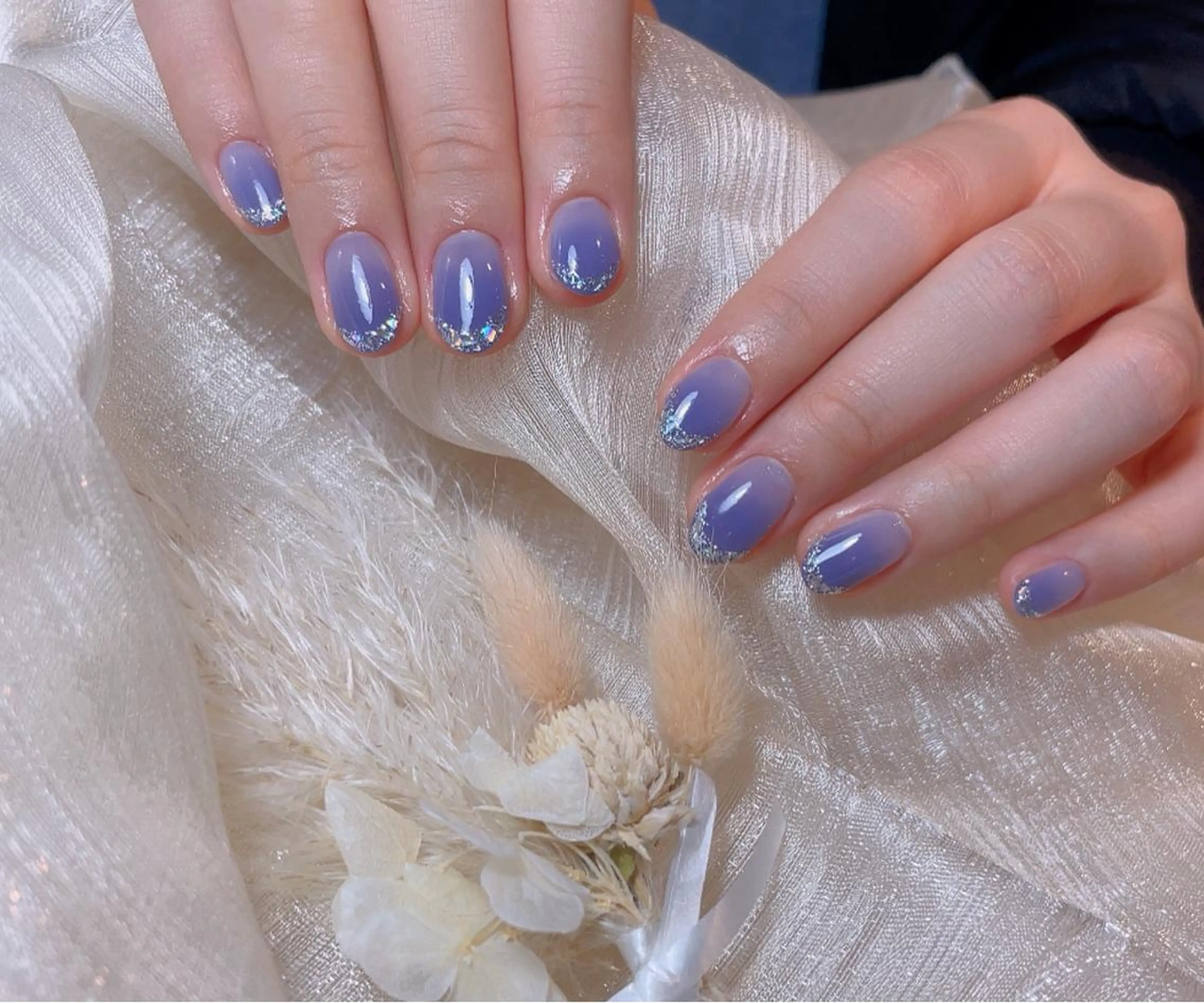 ネイル フレンチネイル ガラスフレンチ グラデーション 南野 由希のネイルデザイン