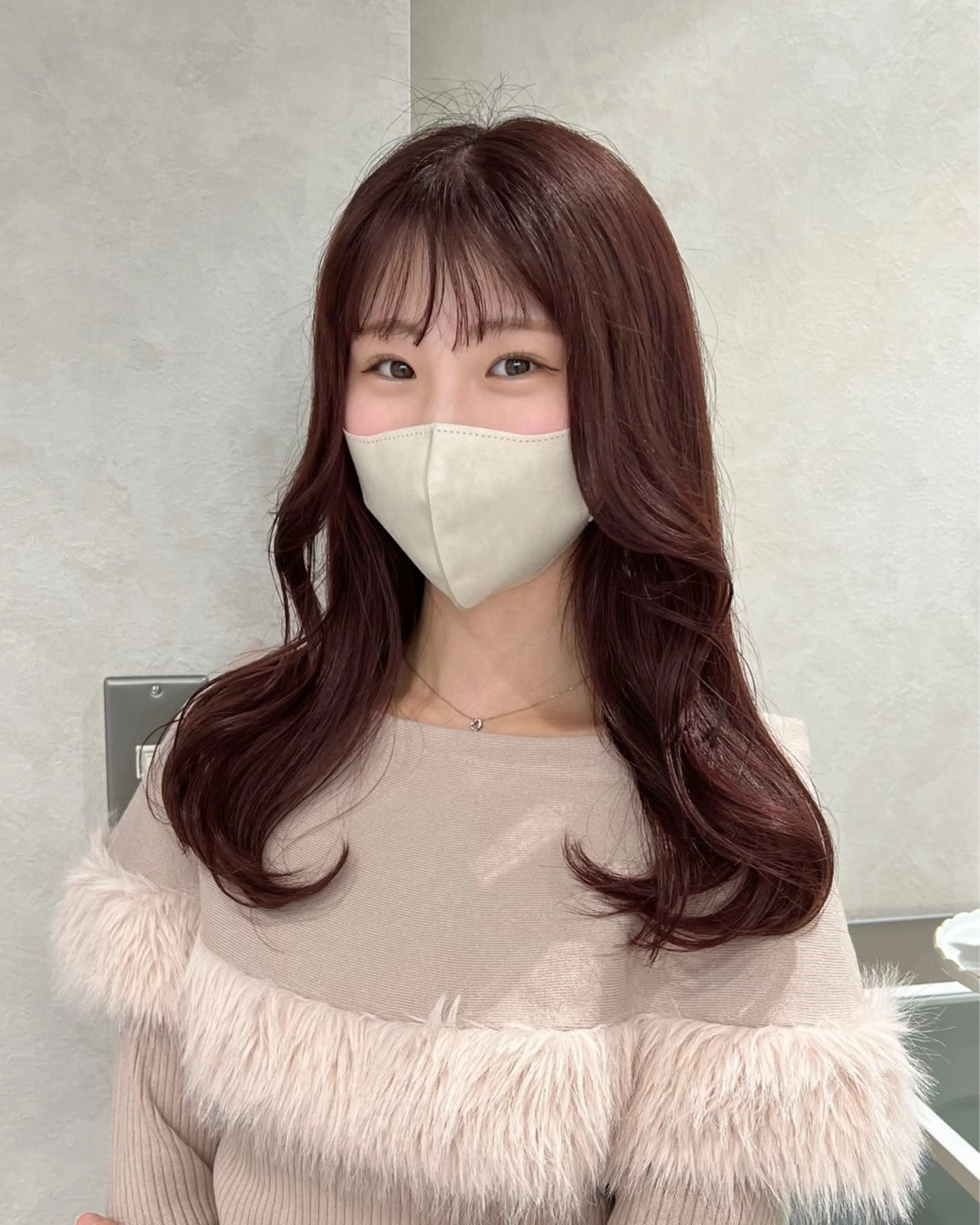 セミロング カラー くびれヘア 韓国風ヘア レイヤーカット 小顔カット ワンホンヘア カット ヘアカラー トリートメント 博多ベージュ 🐻松井傑のヘアスタイル