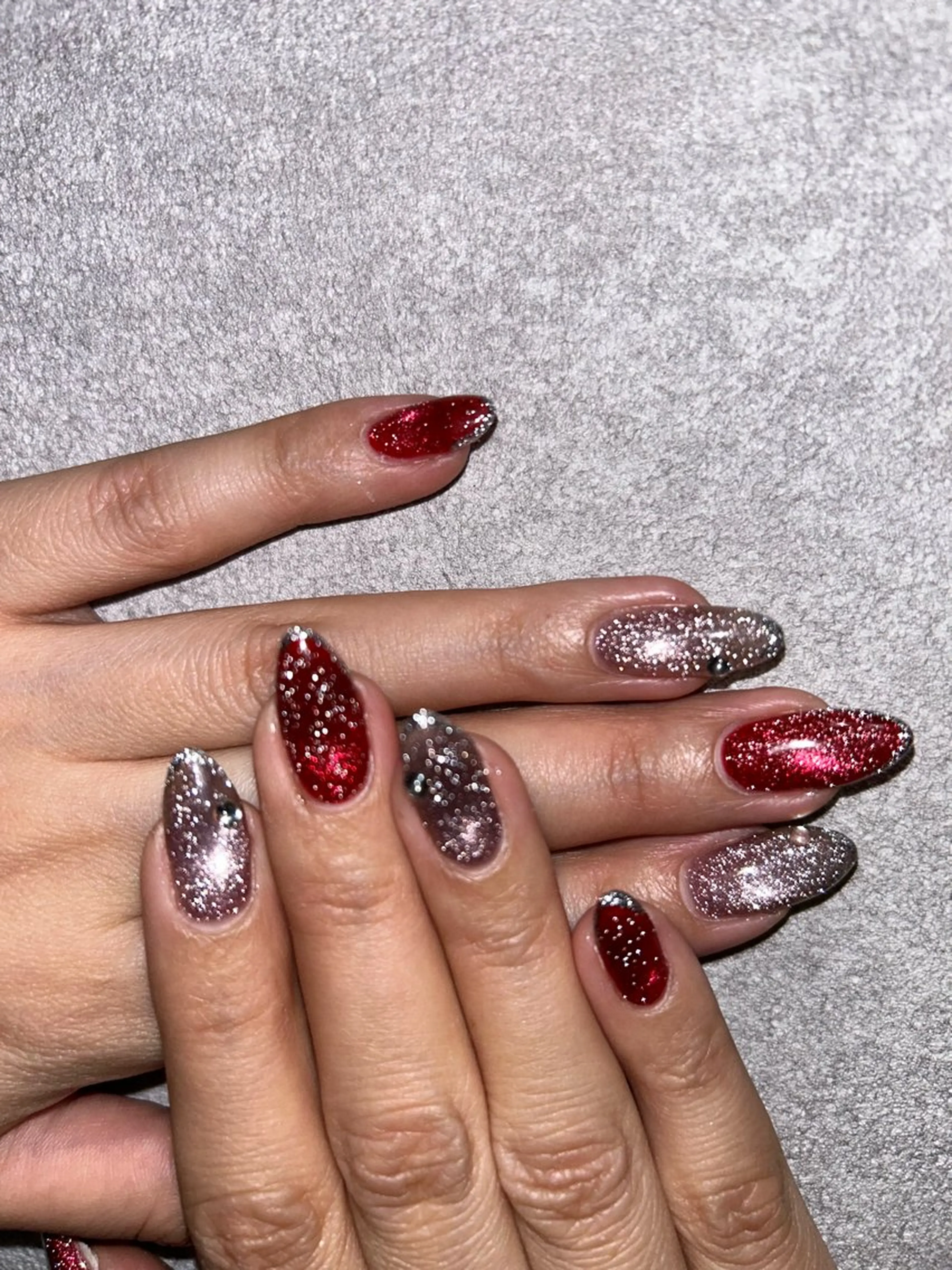 ネイル フラッシュネイル フレンチネイル マグネットネイル マグネットフレンチ 大山 なつみのネイルデザイン