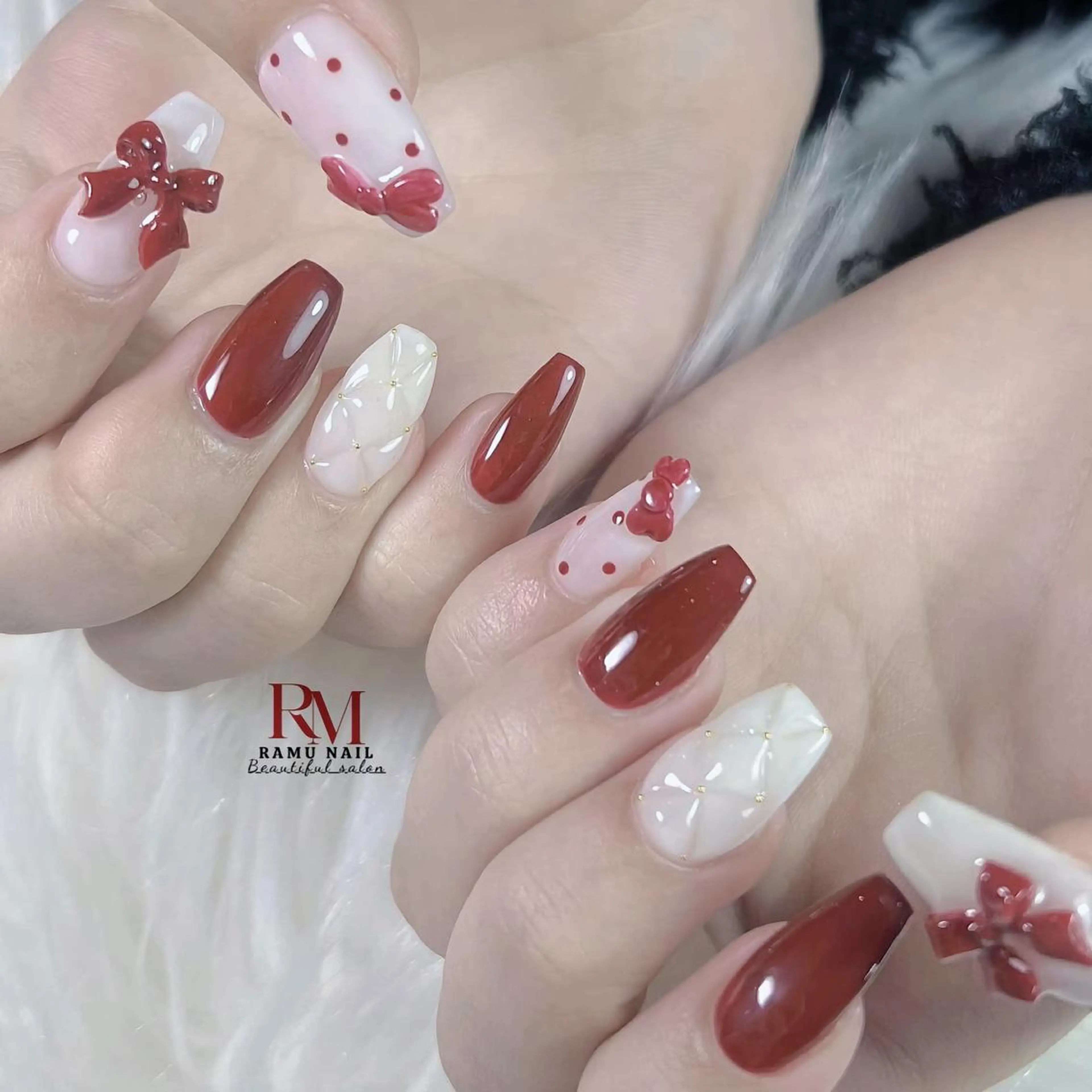 ネイル アートネイル チークネイル 長さ出し フレンチネイル グラデーション ハンドネイル RAMU_Nail 池袋店のネイルデザイン