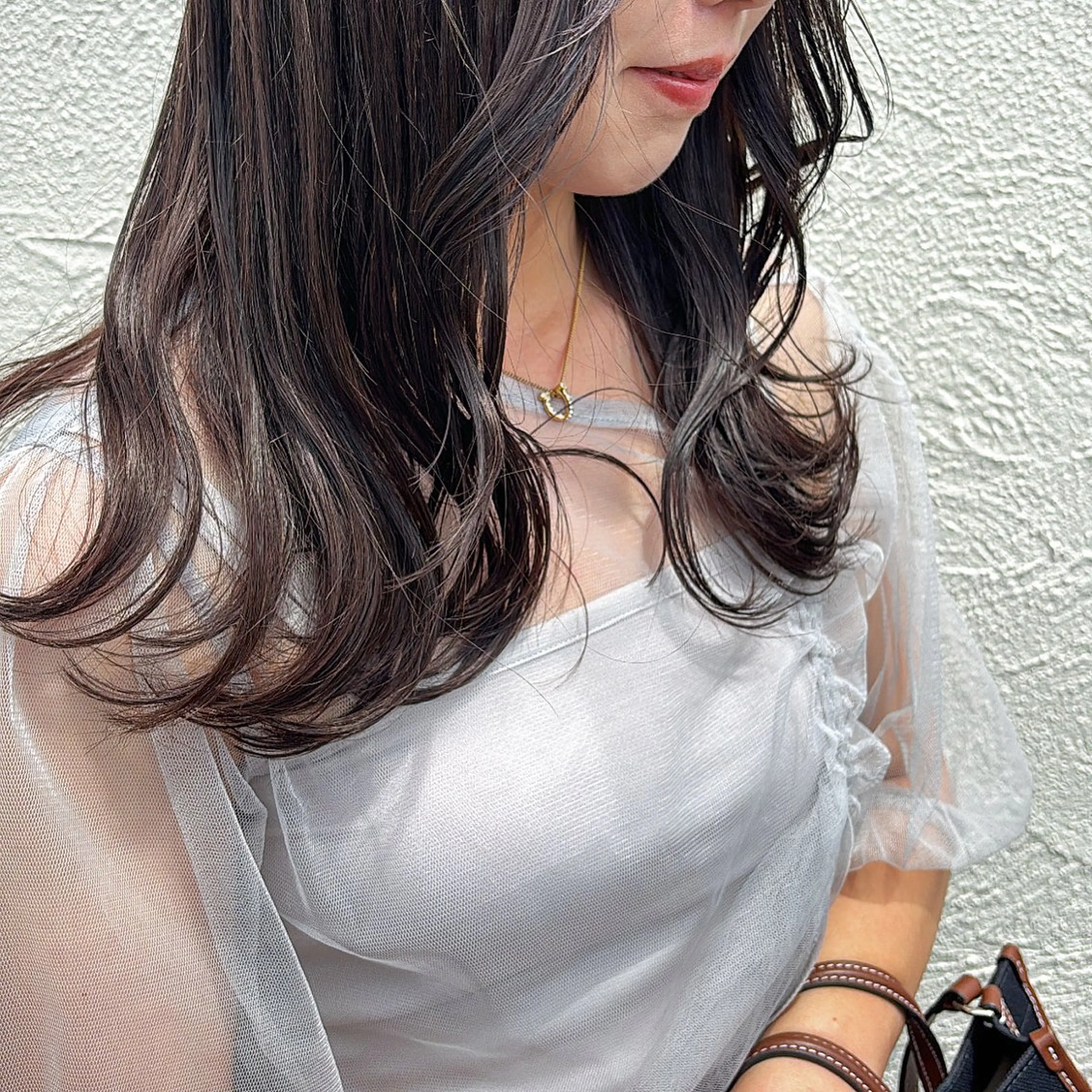 セミロング カラー ラベンダーカラー 吉田 千洸のヘアスタイル