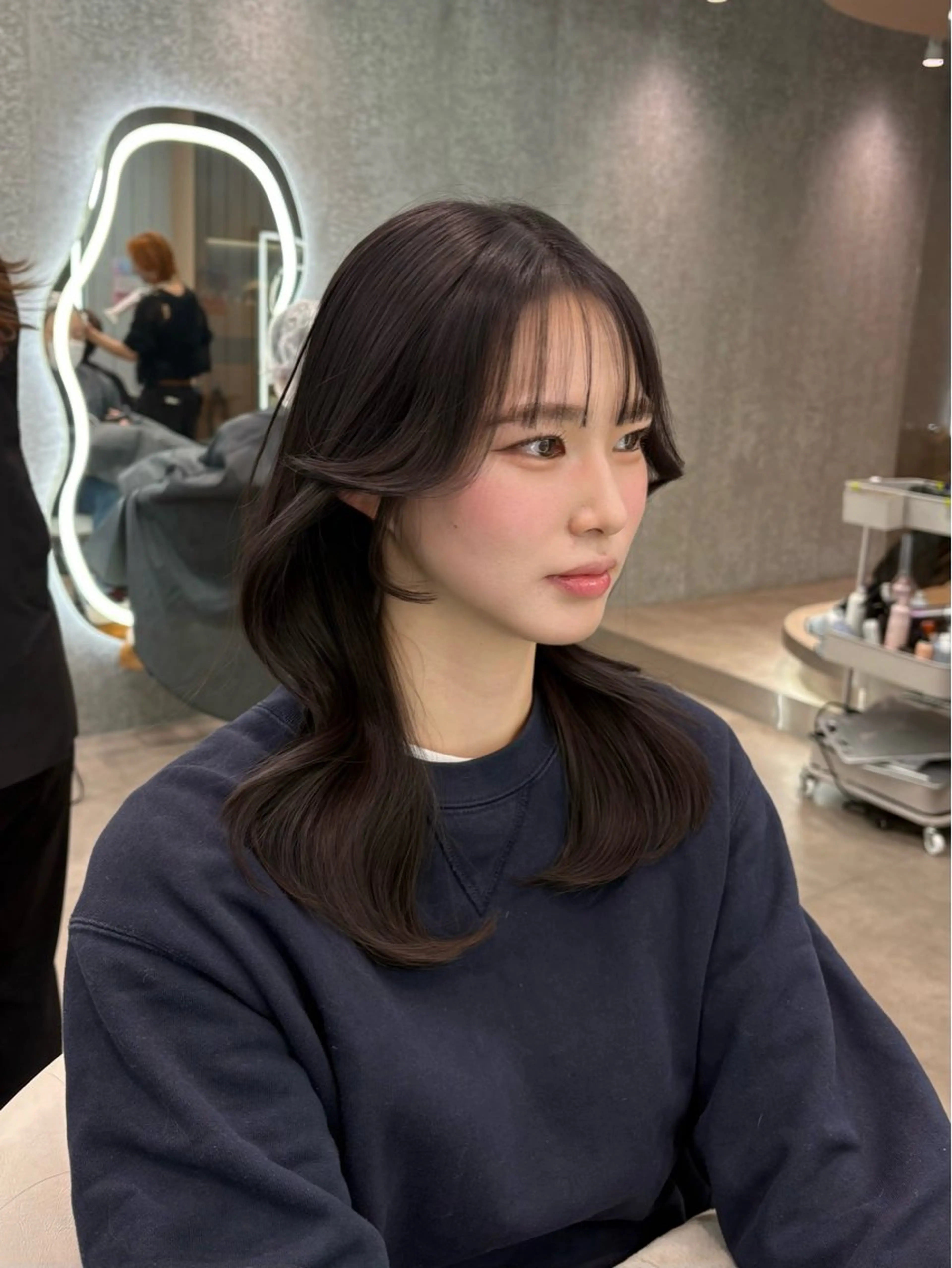 ロング カラー ヘアアレンジ ブリーチ ダブルカラー 髪質改善 レイヤーカット 縮毛矯正 カット ヘアカラー トリートメント ヘアセット 大宮‎🩵縮毛矯正 レイヤー　佐藤和のヘアスタイル