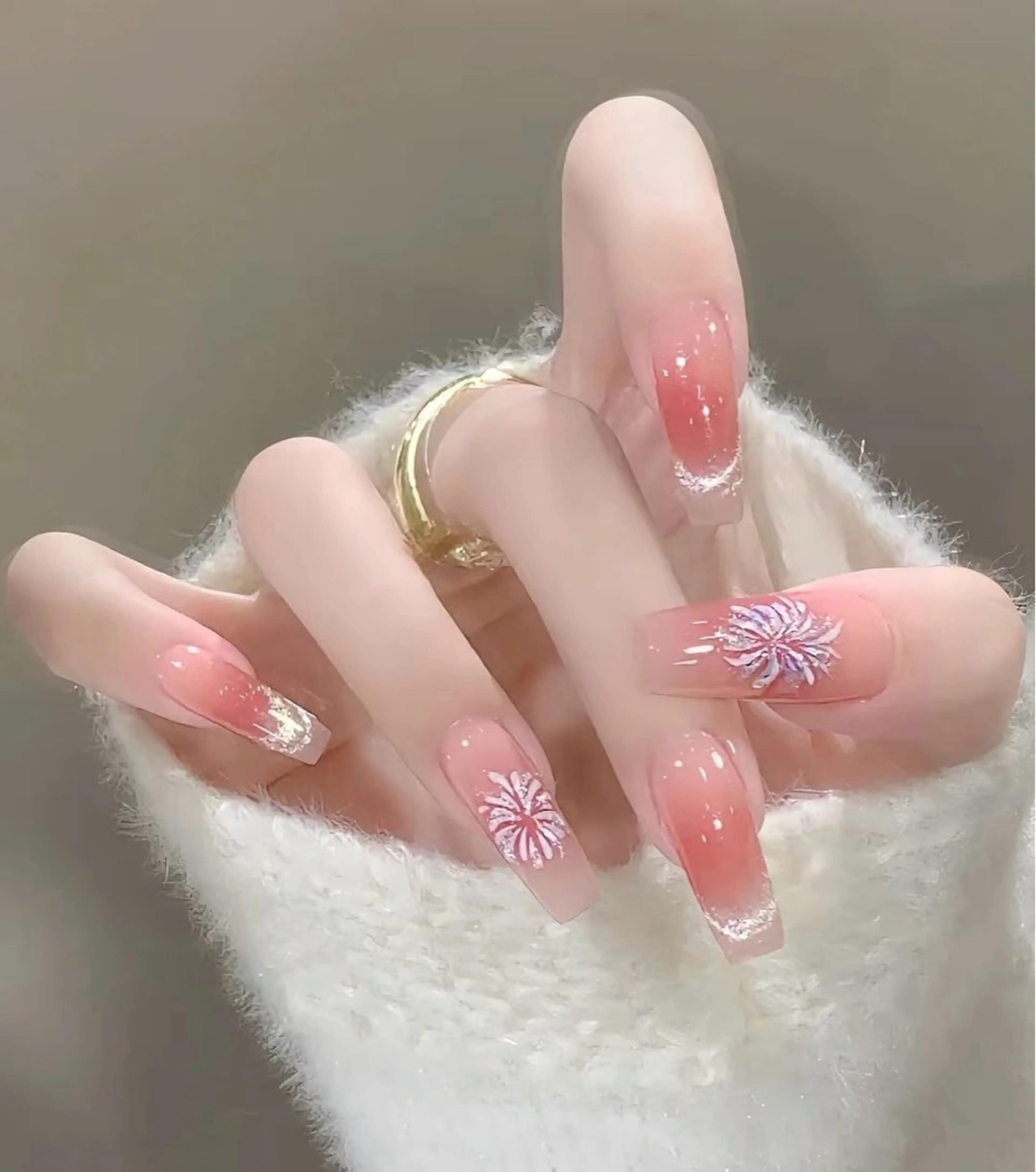 ネイル アートネイル オーロラネイル クリアネイル 長さ出し フレンチネイル MoriseNail Jr研修💜イシダのネイルデザイン