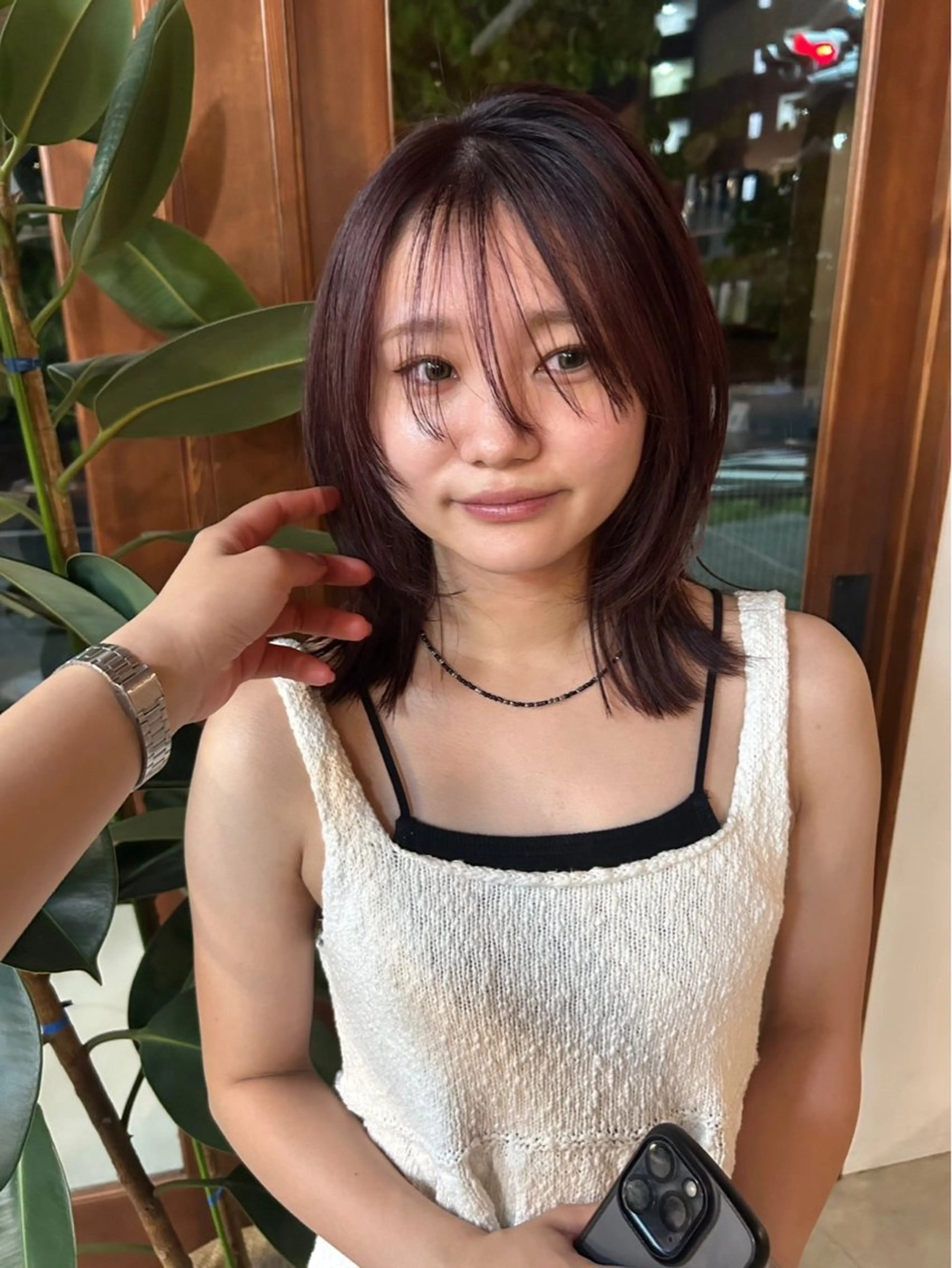 ミディアム くびれヘア 韓国風ヘア くびれレイヤー レイヤーカット ムナカタ アカリのヘアスタイル