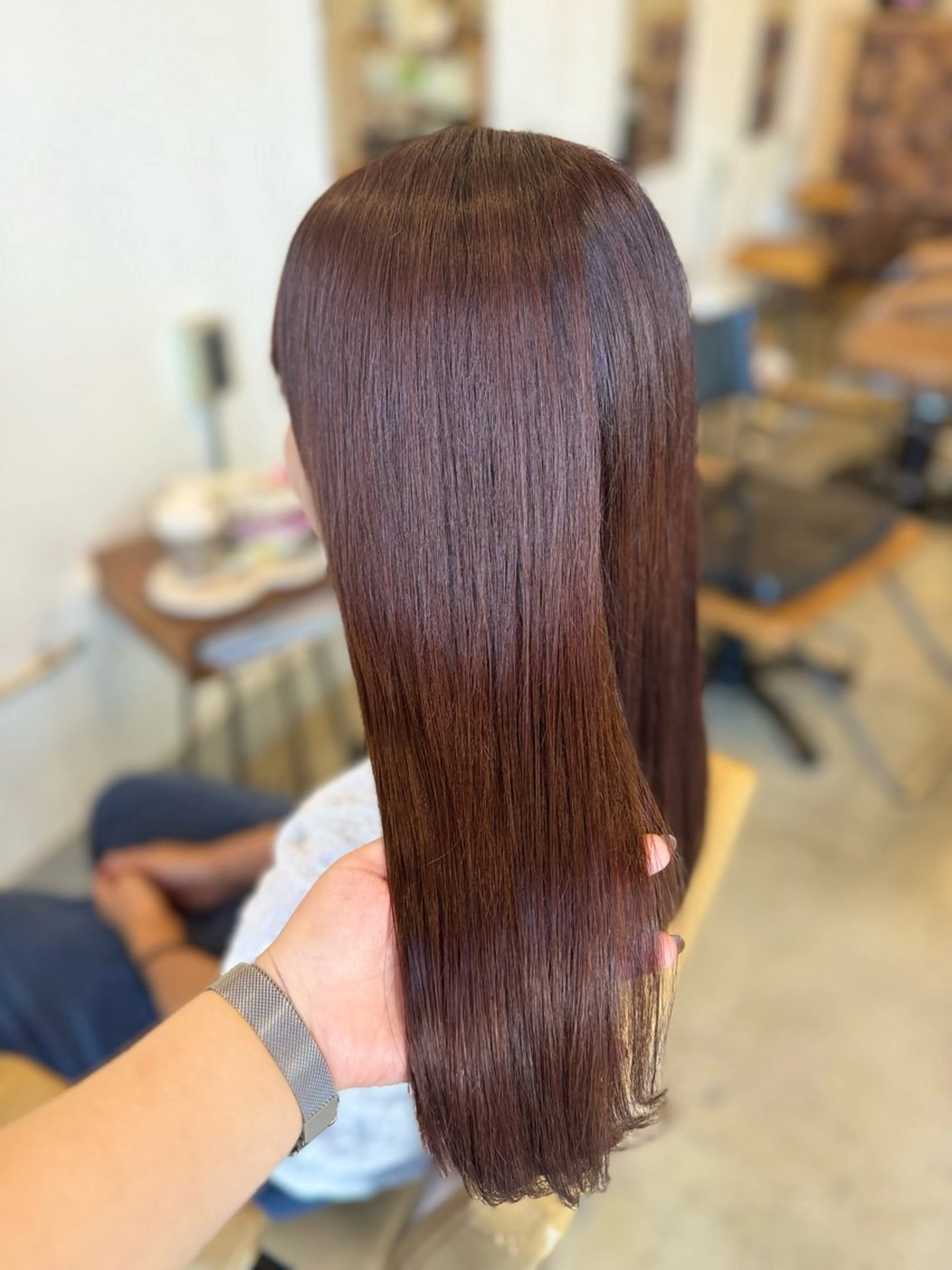 ロング カラー ヘアアレンジ ブラウンカラー オレンジ オレンジブラウン 瀬尾 亜沙美のヘアスタイル