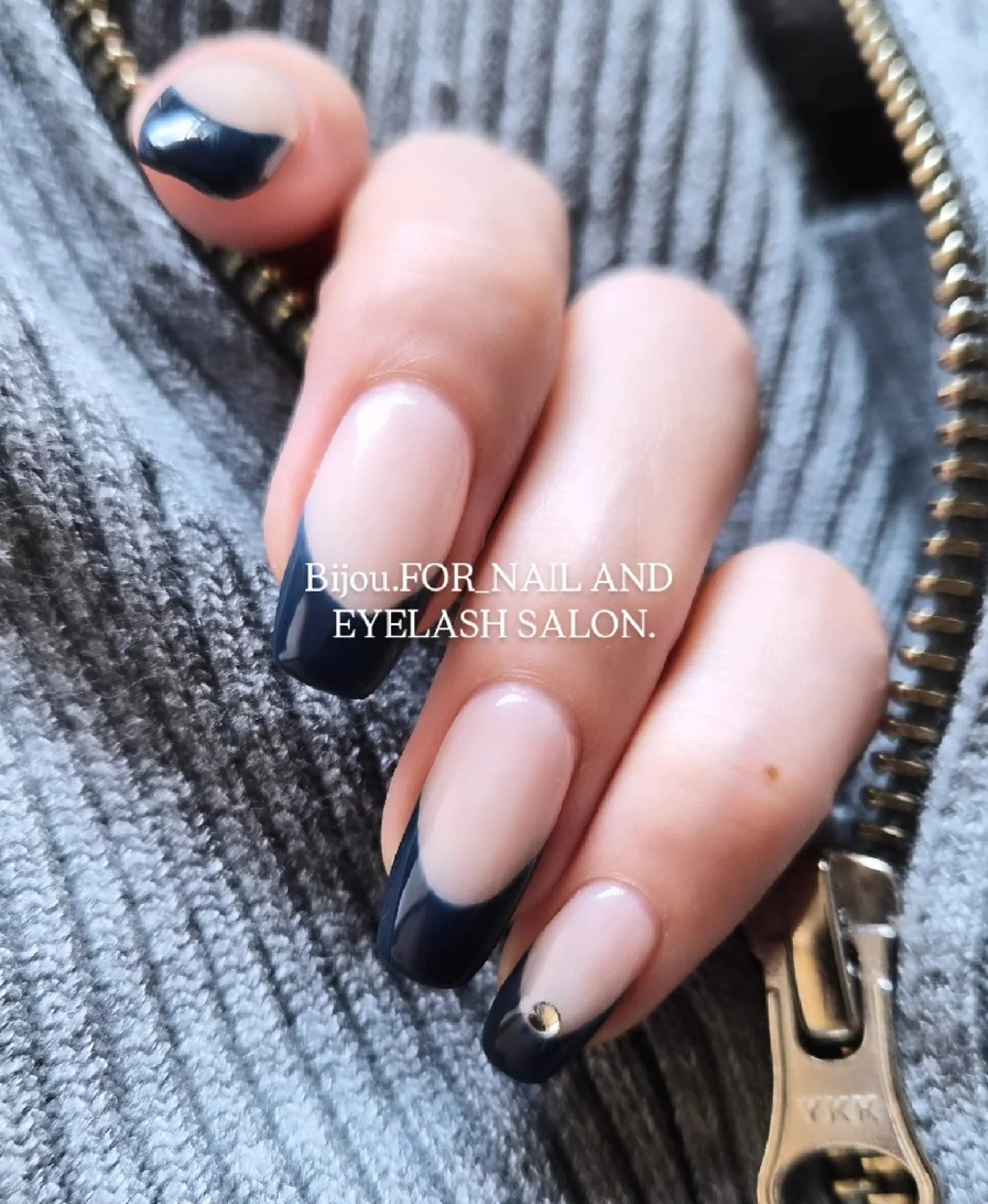 ネイル フレンチネイル Bijou. 【junjun.】のネイルデザイン