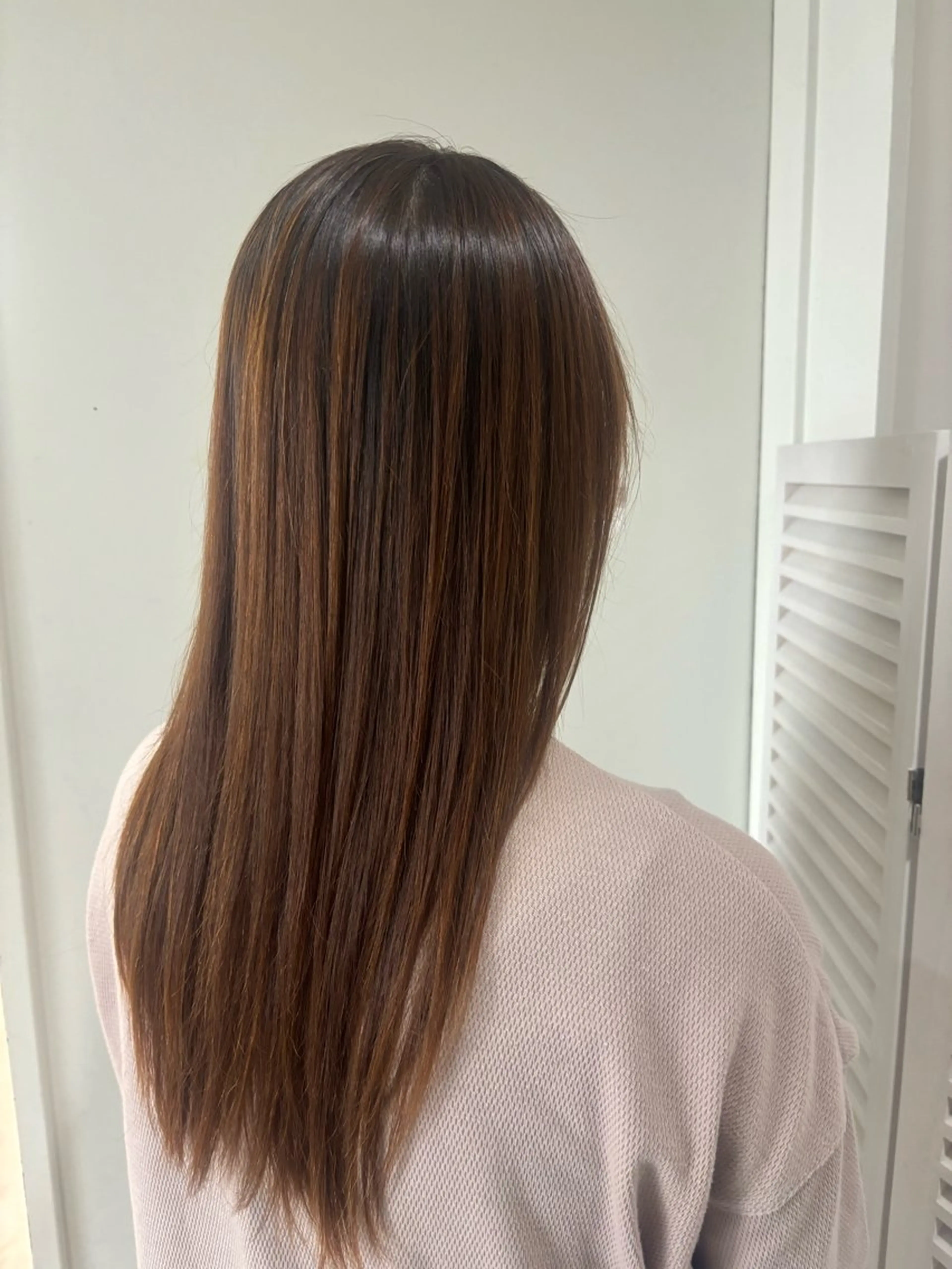 ロング パーマ 縮毛矯正 室谷 ゆりあのヘアスタイル