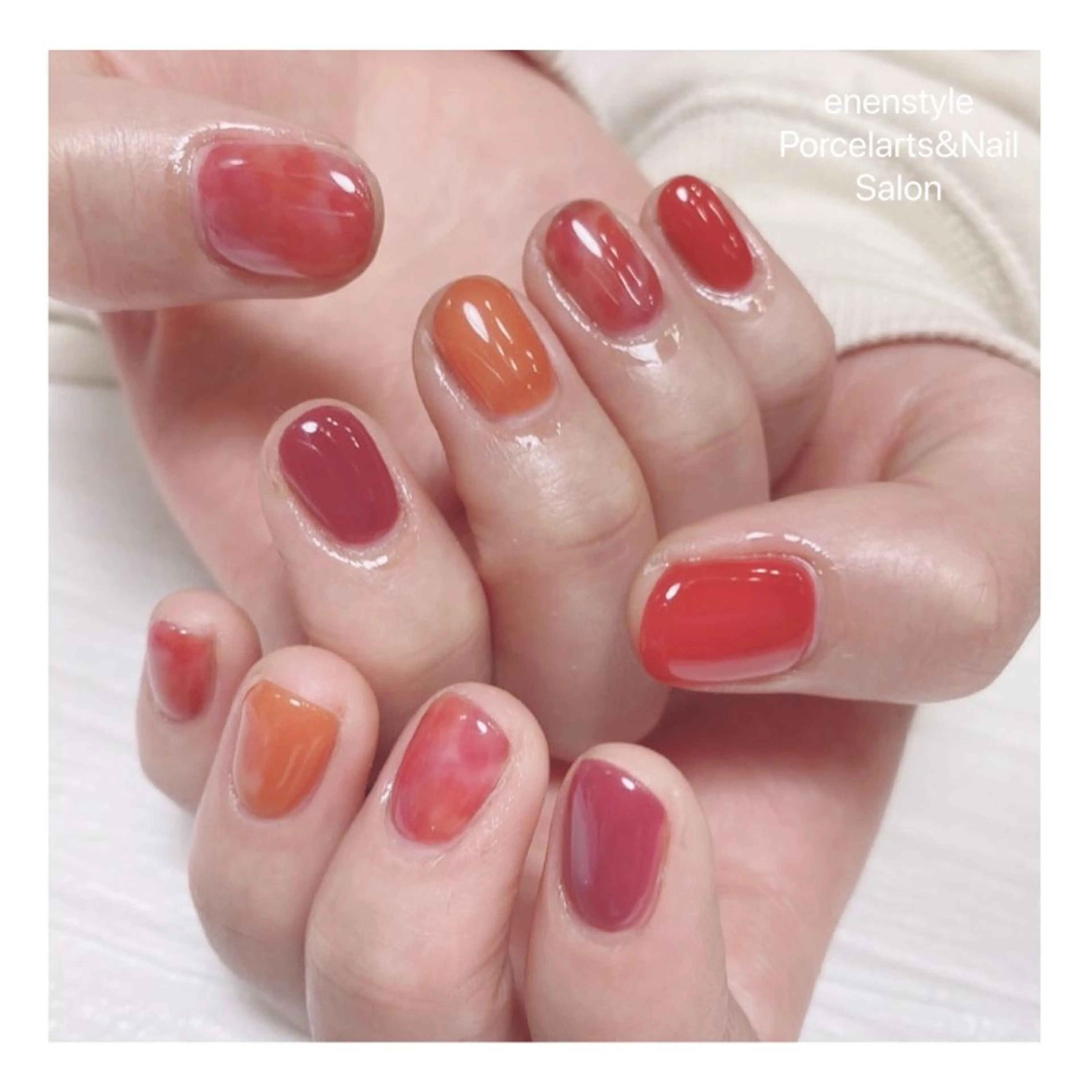 ショート ネイル ハンドネイル 👑enen style👑のネイルデザイン