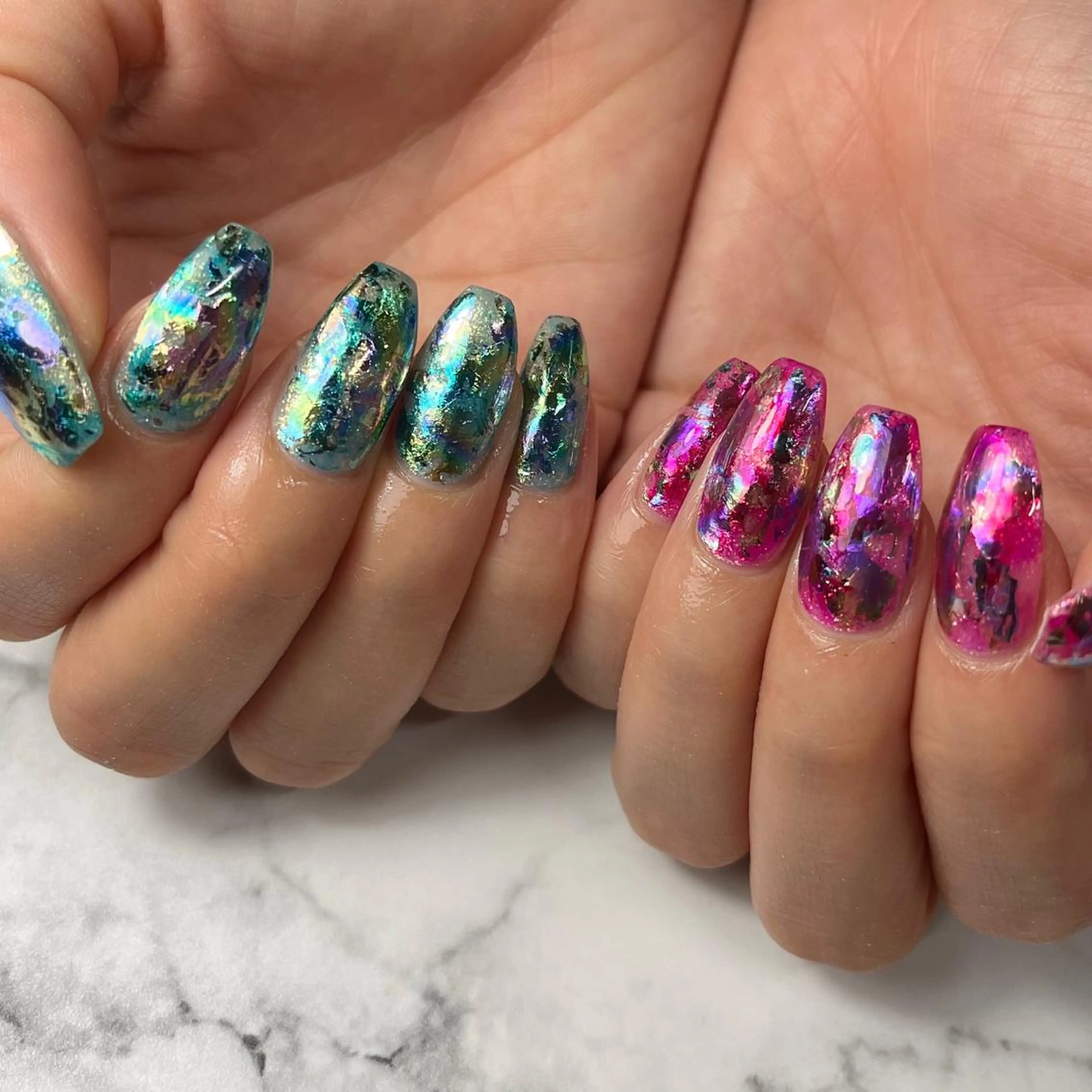 ネイル 水色 ニュアンスネイル ワンカラーネイル ピンク ハンドネイル NAIL NOWのネイルデザイン