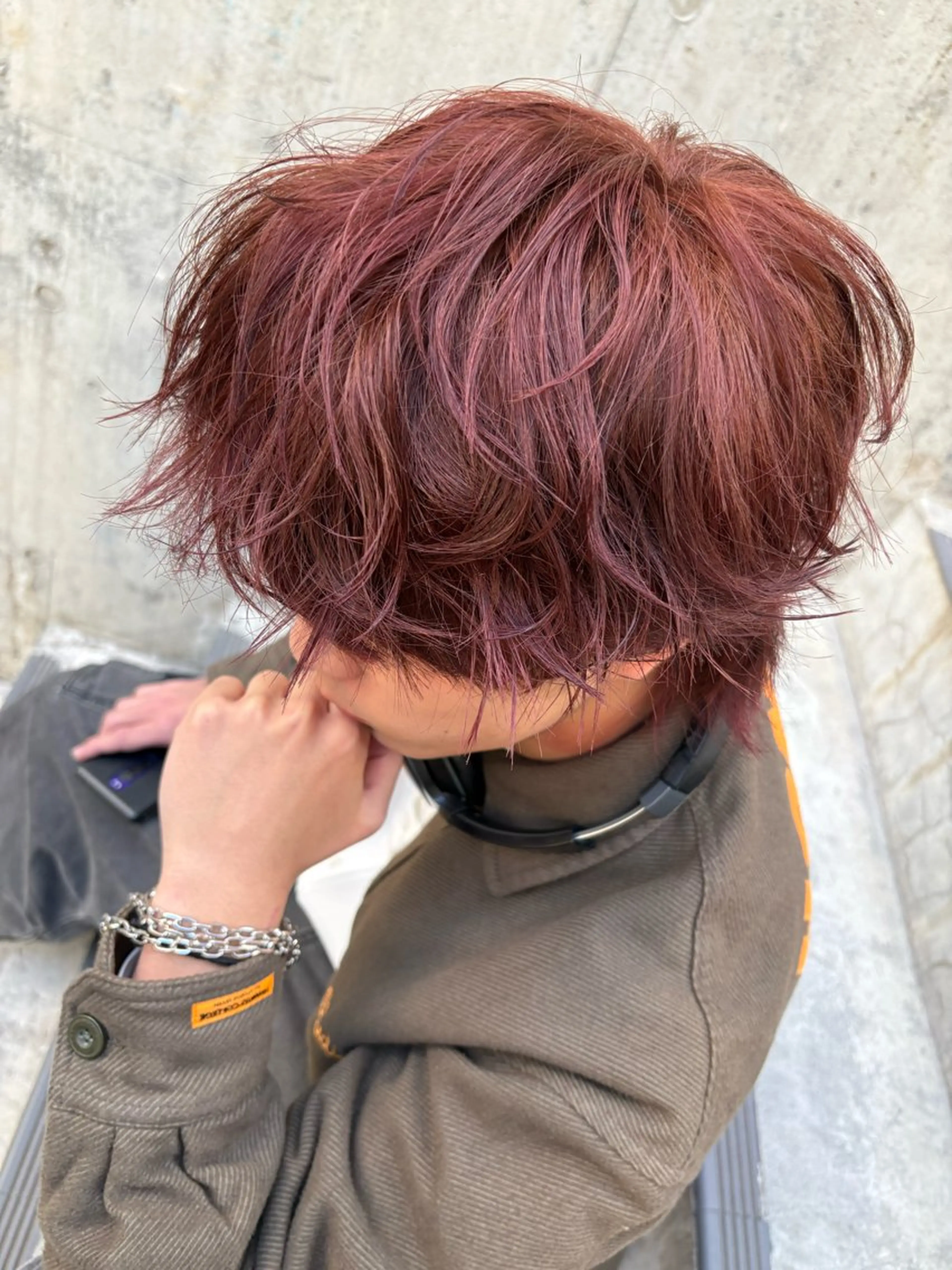 ミディアム カラー メンズ カット ヘアカラー トリートメント ヘアセット メンズパーマ特化 🔥韓国ヘア職人🔥のヘアスタイル