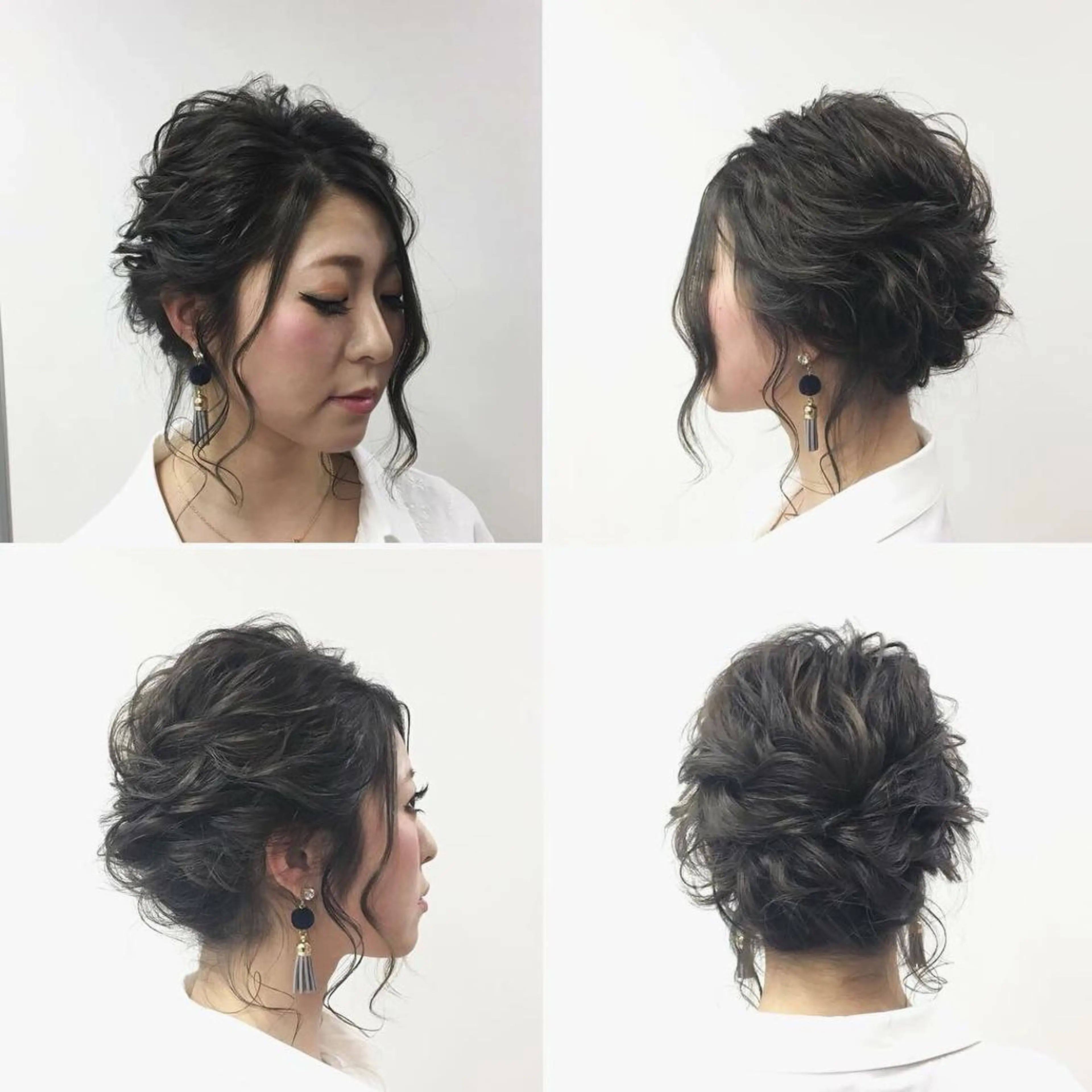 セミロング ヘアアレンジ ヘアセット KANA カナのマツエク・マツパデザイン