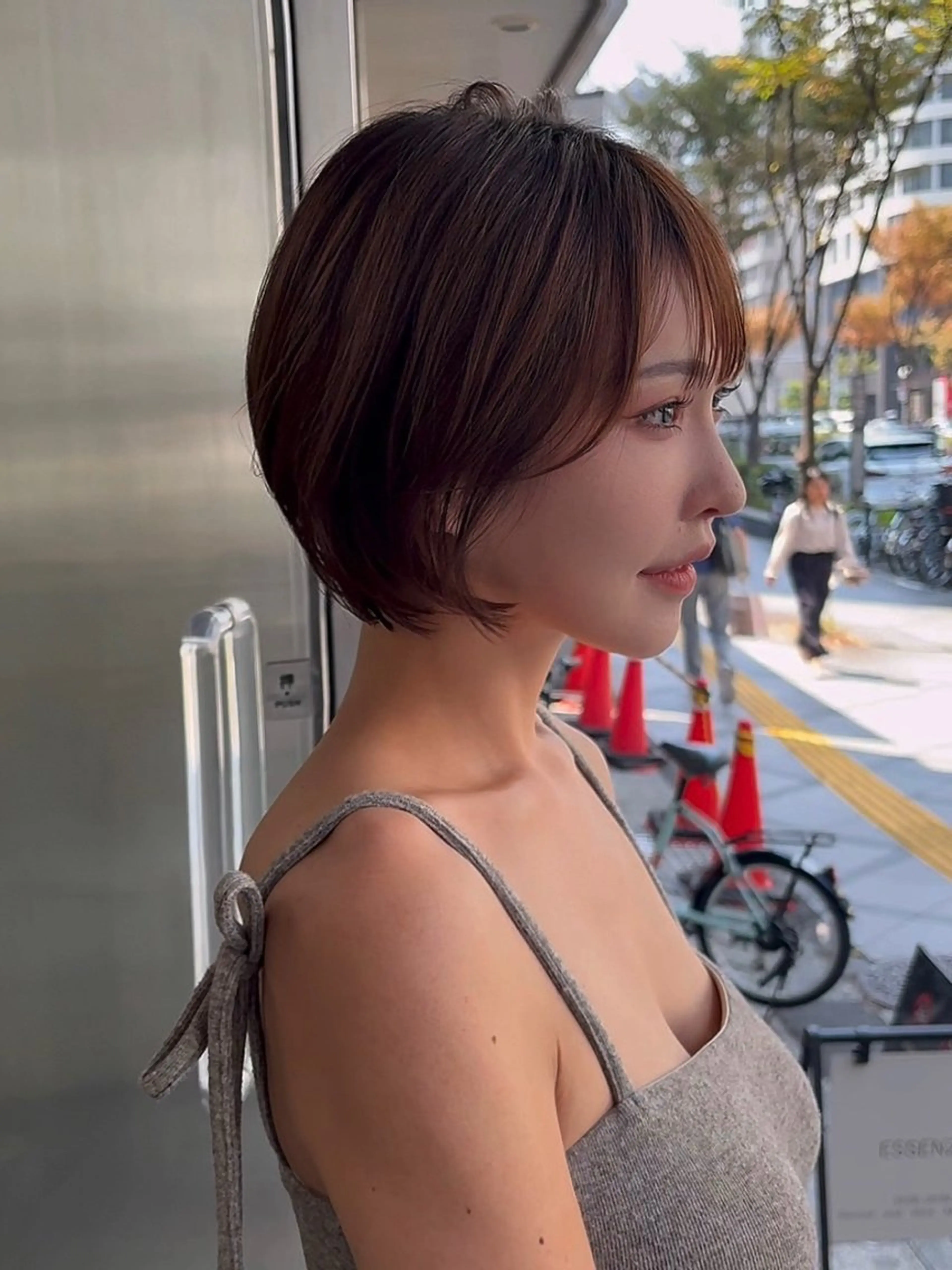 ショート カラー カット ヘアカラー ハイライト、レイヤー カット/西梅田/中西のヘアスタイル