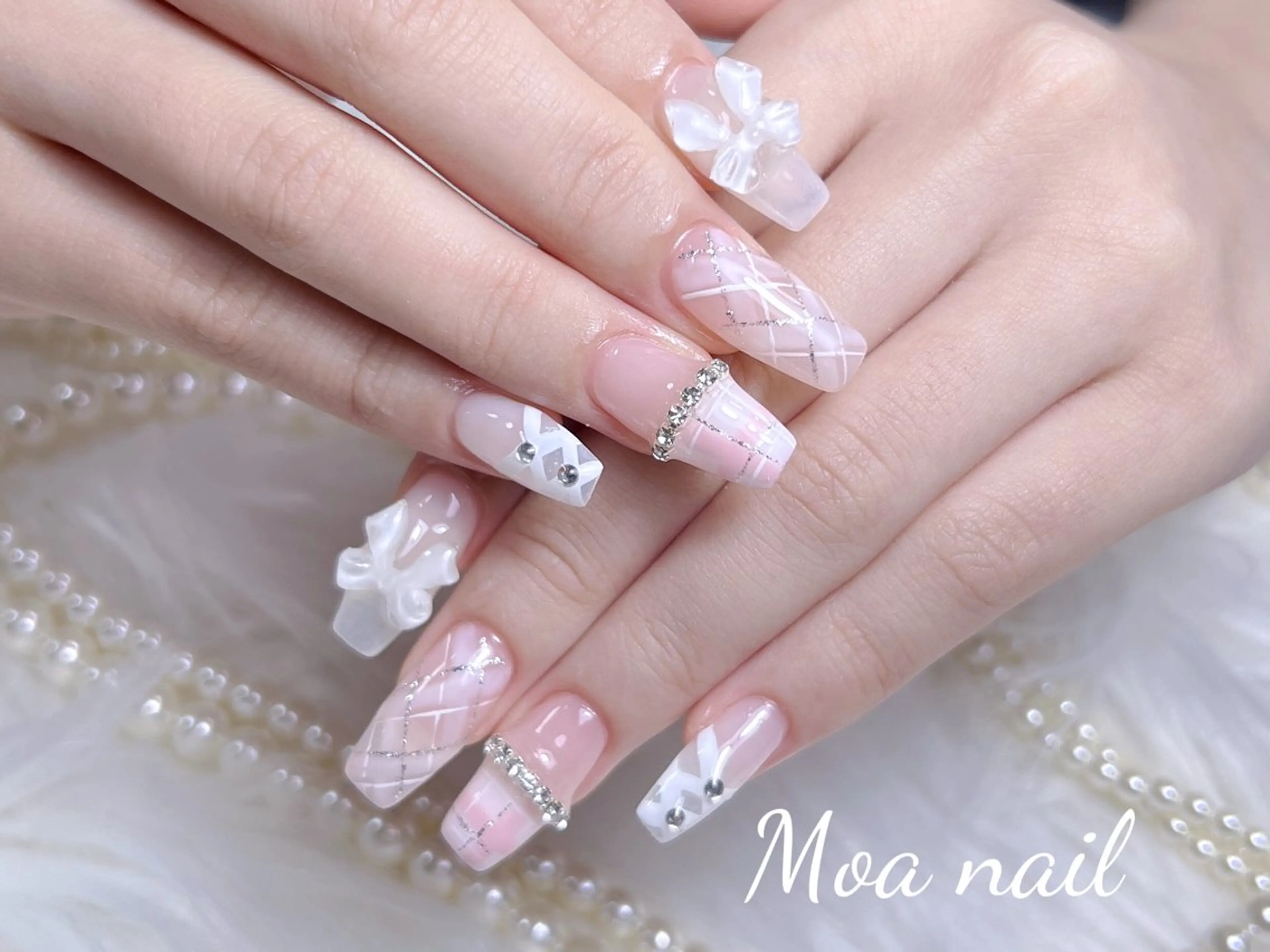 ネイル 長さ出し スカルプネイル ワンホンネイル ハンドネイル Moa nailのネイルデザイン