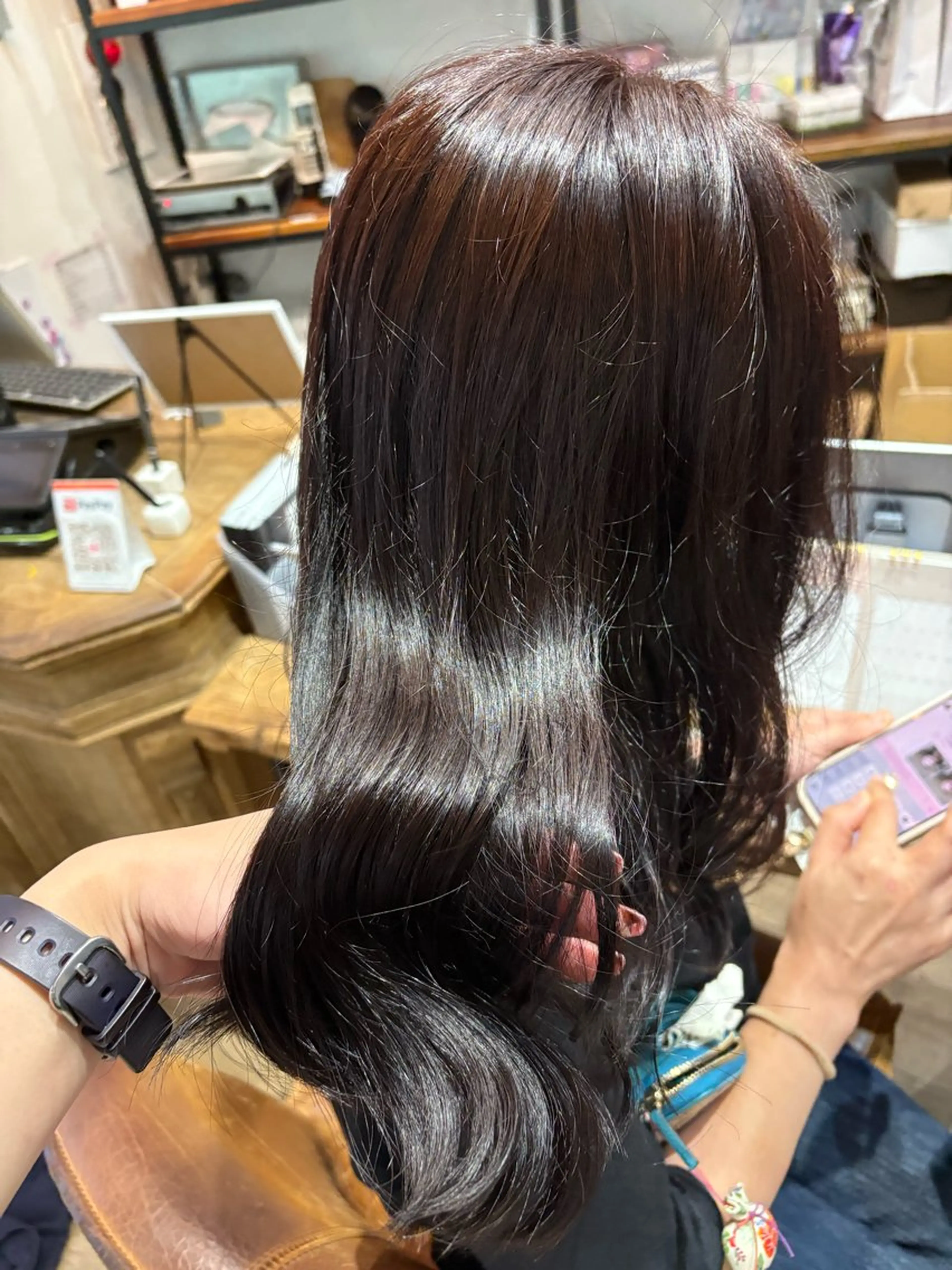 ミディアム ピンクブラウン ヘアカラー 似合わせカット/ コトミのヘアスタイル