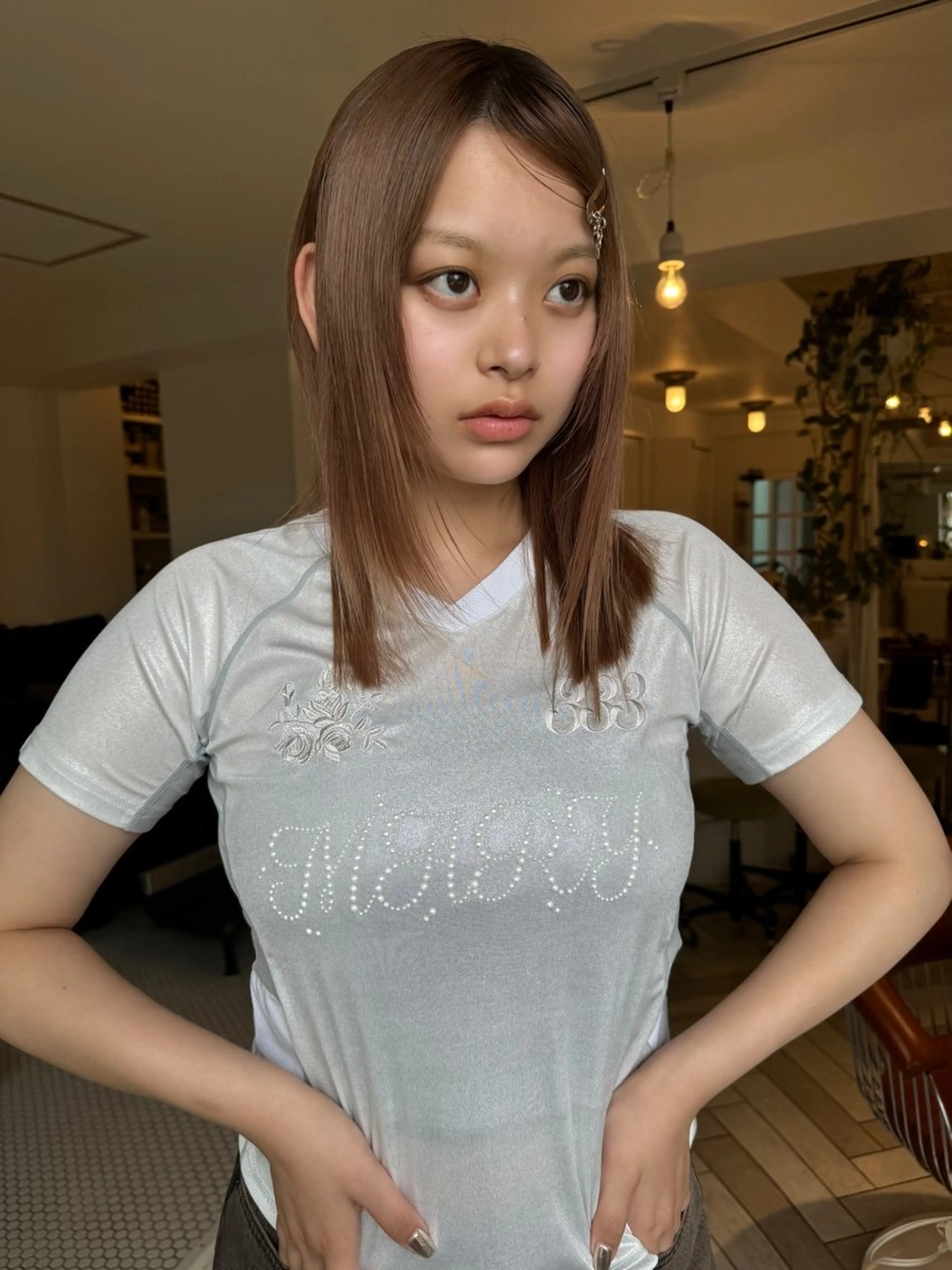 カラー ヘアカラー ブリーチカラー🎀 韓国風/寺門美優のヘアスタイル