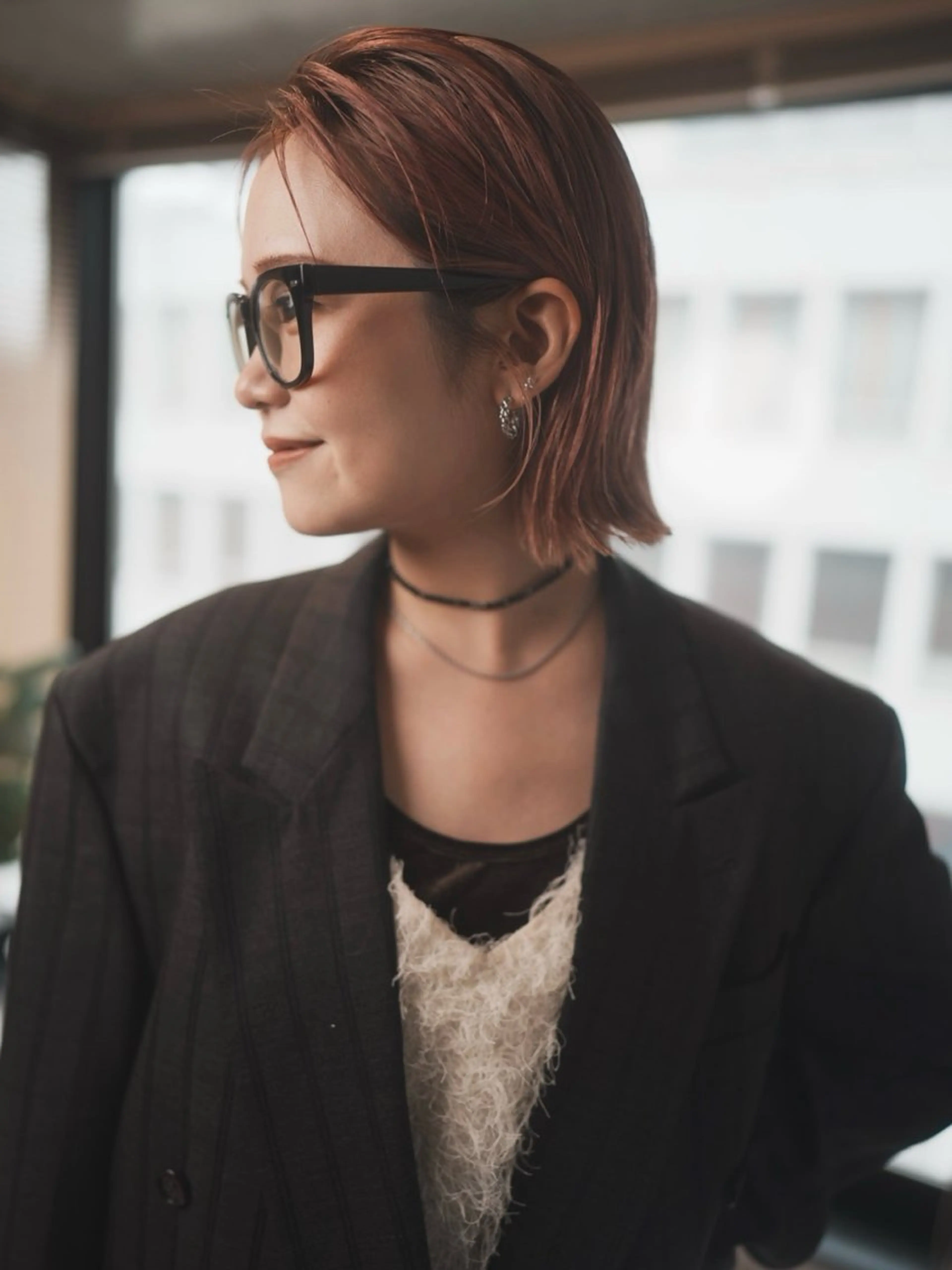 ショート カラー ボブレイヤー ベージュカラー ブリーチ ピンクカラー ピンクベージュ カット ヘアカラー トリートメント hina💟 透明感カラーのヘアスタイル