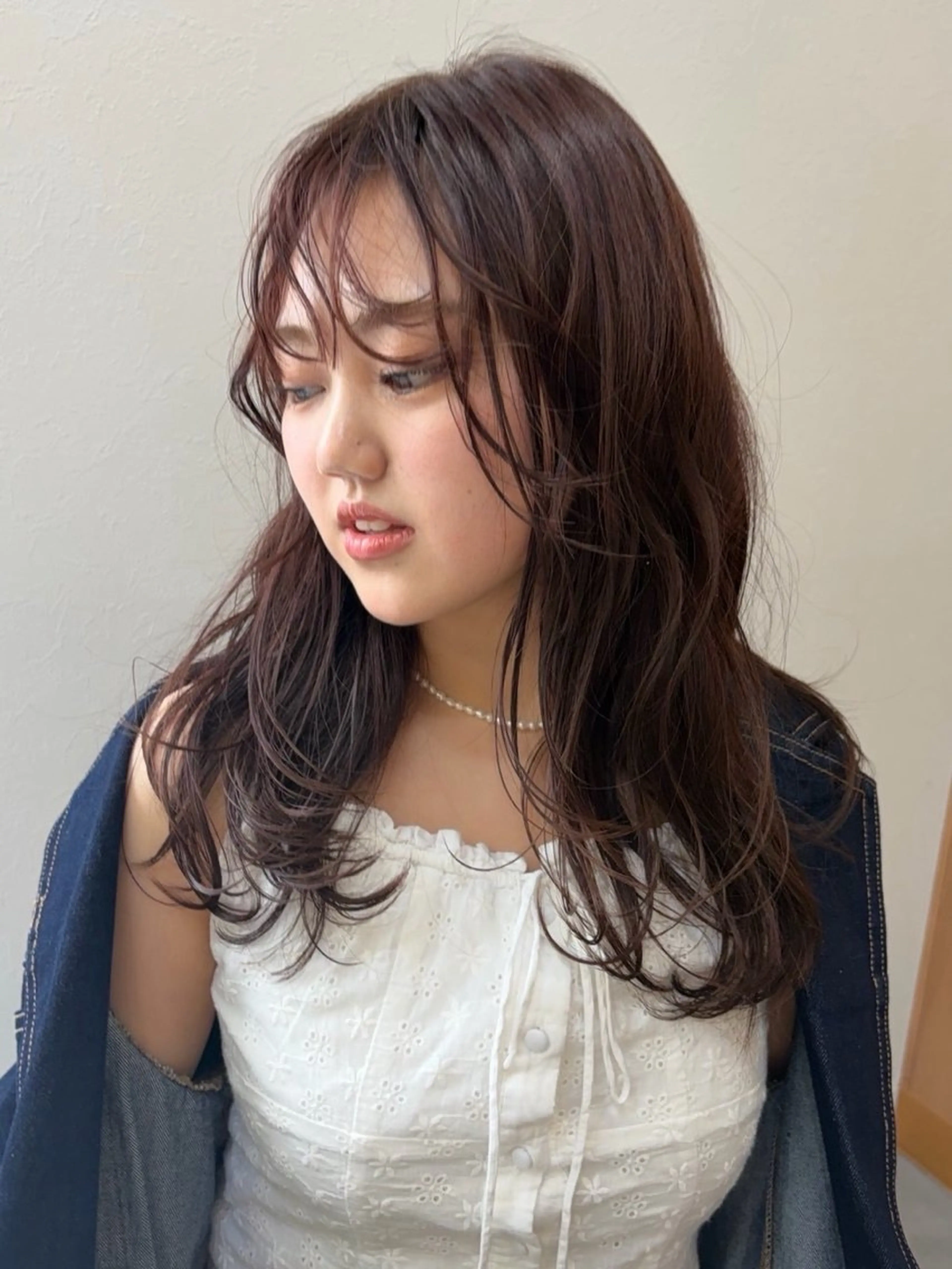 セミロング カラー レイヤーカット 駒場 まといのヘアスタイル