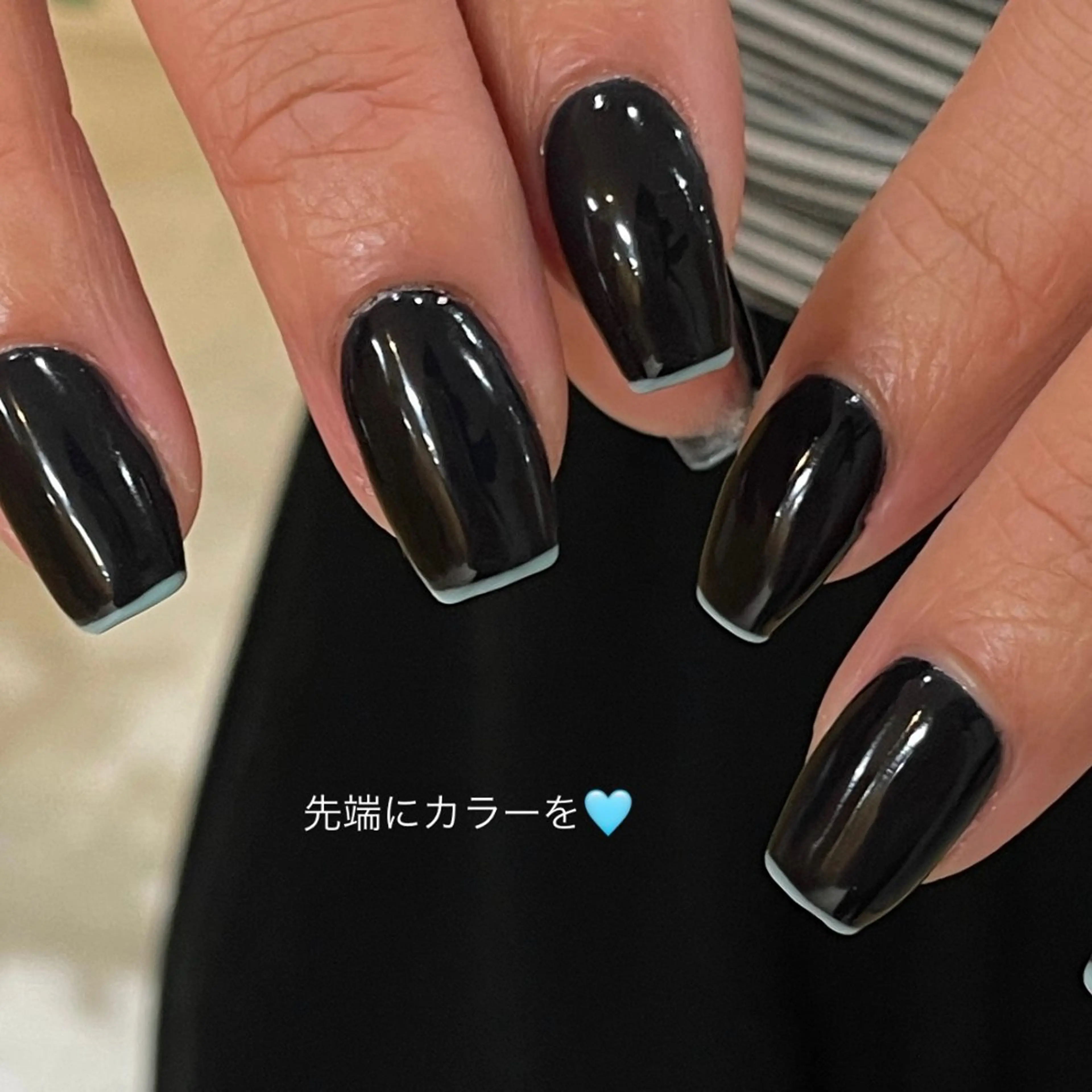 ネイル 水色 ネイビー ハンドネイル you (ユウ)のネイルデザイン