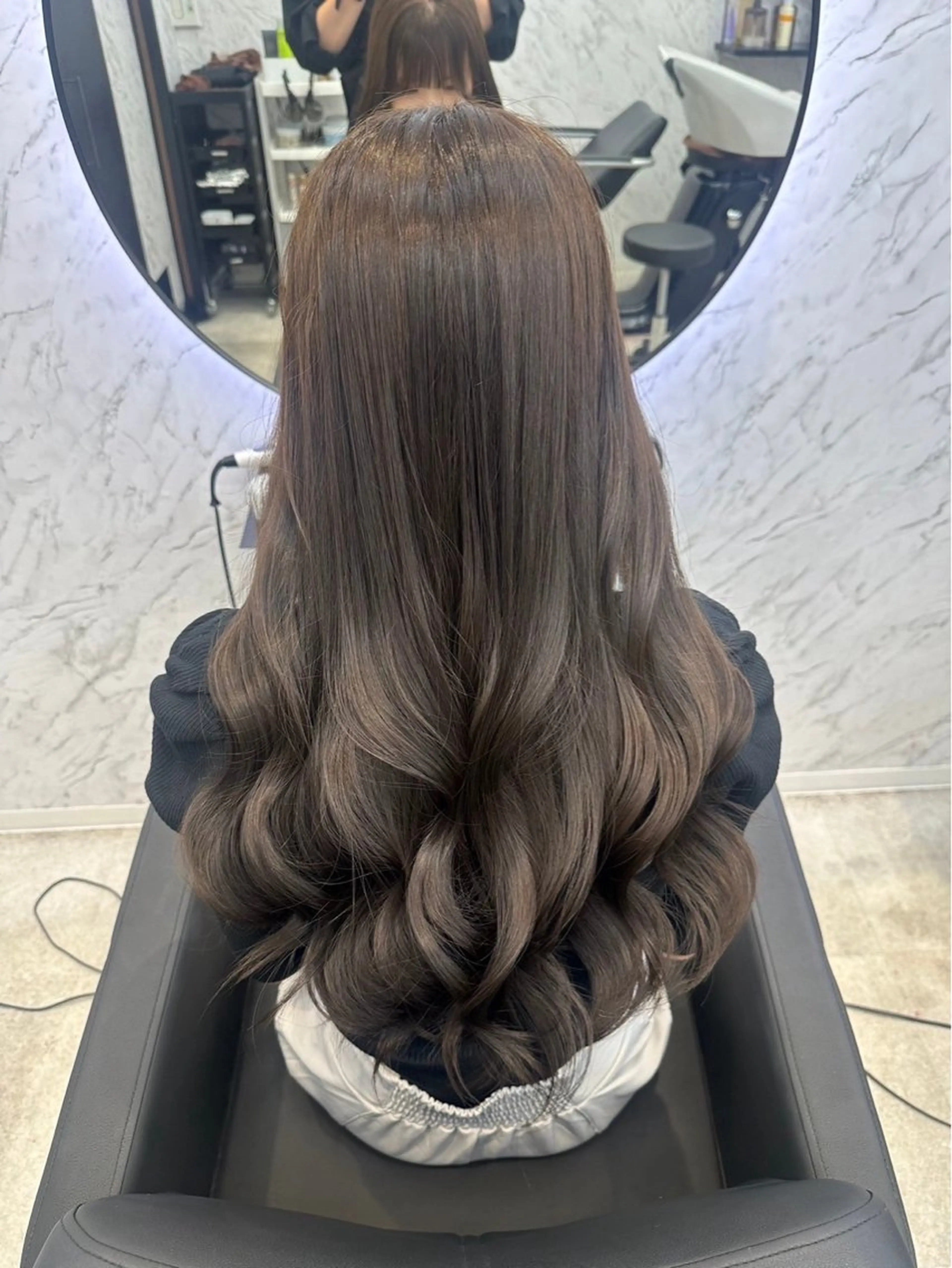 ロング カラー ベージュカラー オリーブベージュ カット ヘアカラー hair salon dot. mooda 韓国風サロン 町田店所属・韓国風ヘア🎀🩶 /♡𝓝𝓸𝓪♡のヘアスタイル