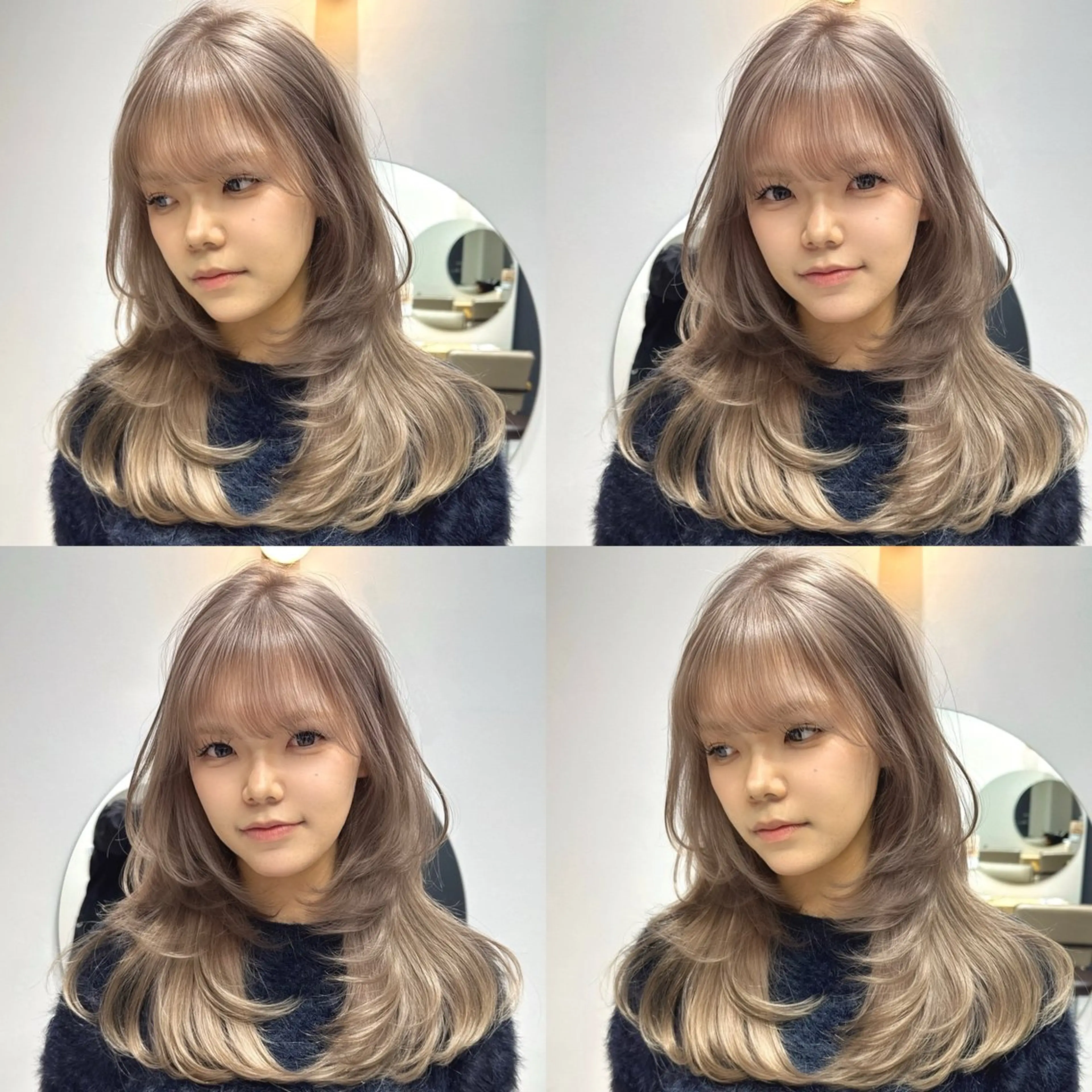 ミディアム カラー ブリーチ 髪質改善 韓国風ヘア レイヤーカット ヘアカラー トリートメント 立川✨ブリーチ/ ケアブリーチ✨のヘアスタイル