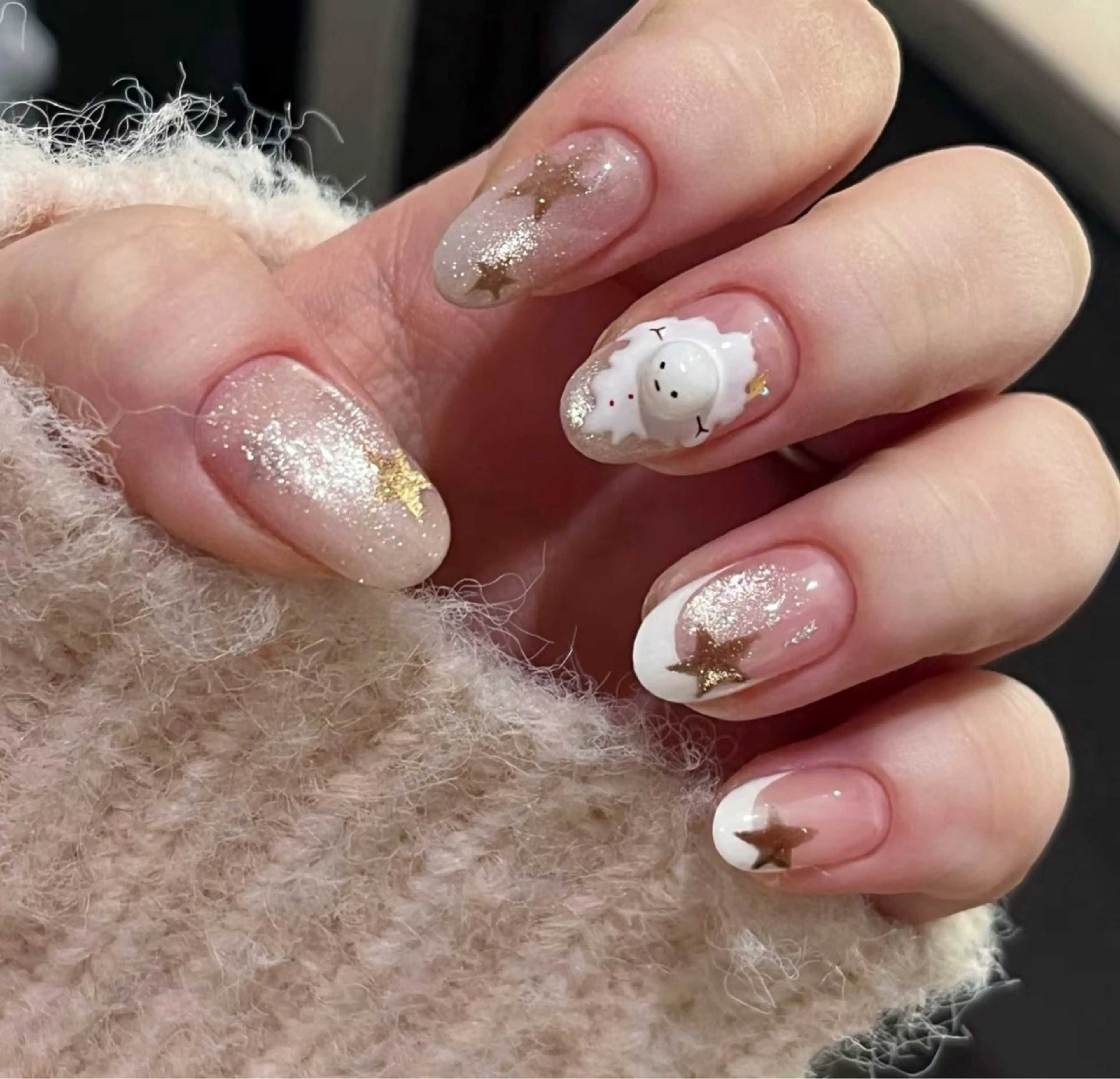 ネイル アートネイル フレンチネイル ジェルネイル ガラスフレンチ 韓国ネイル Kozeni NAIL SALONのネイルデザイン