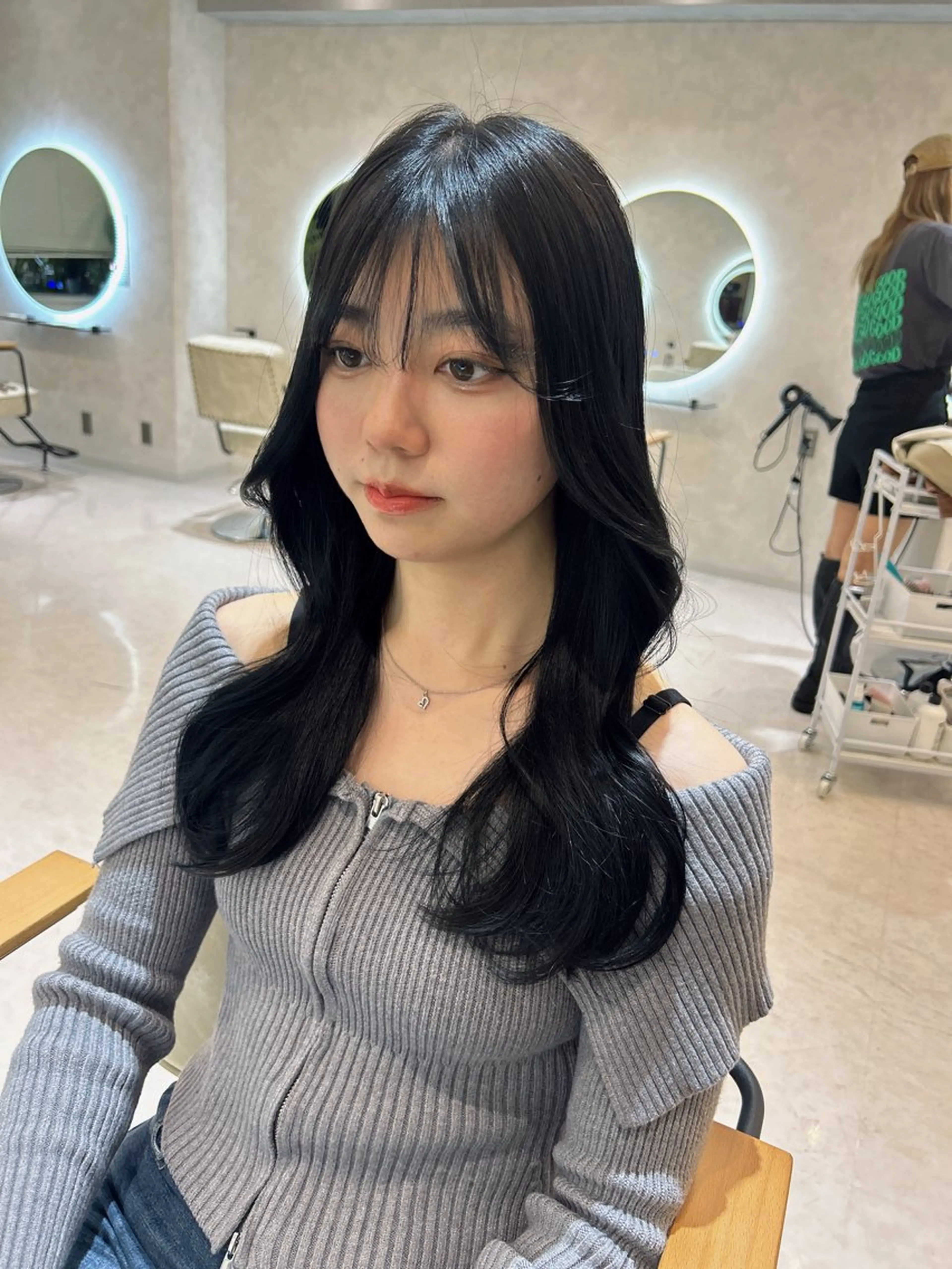 セミロング カラー 韓国風×髪質改善 ゆりのヘアスタイル