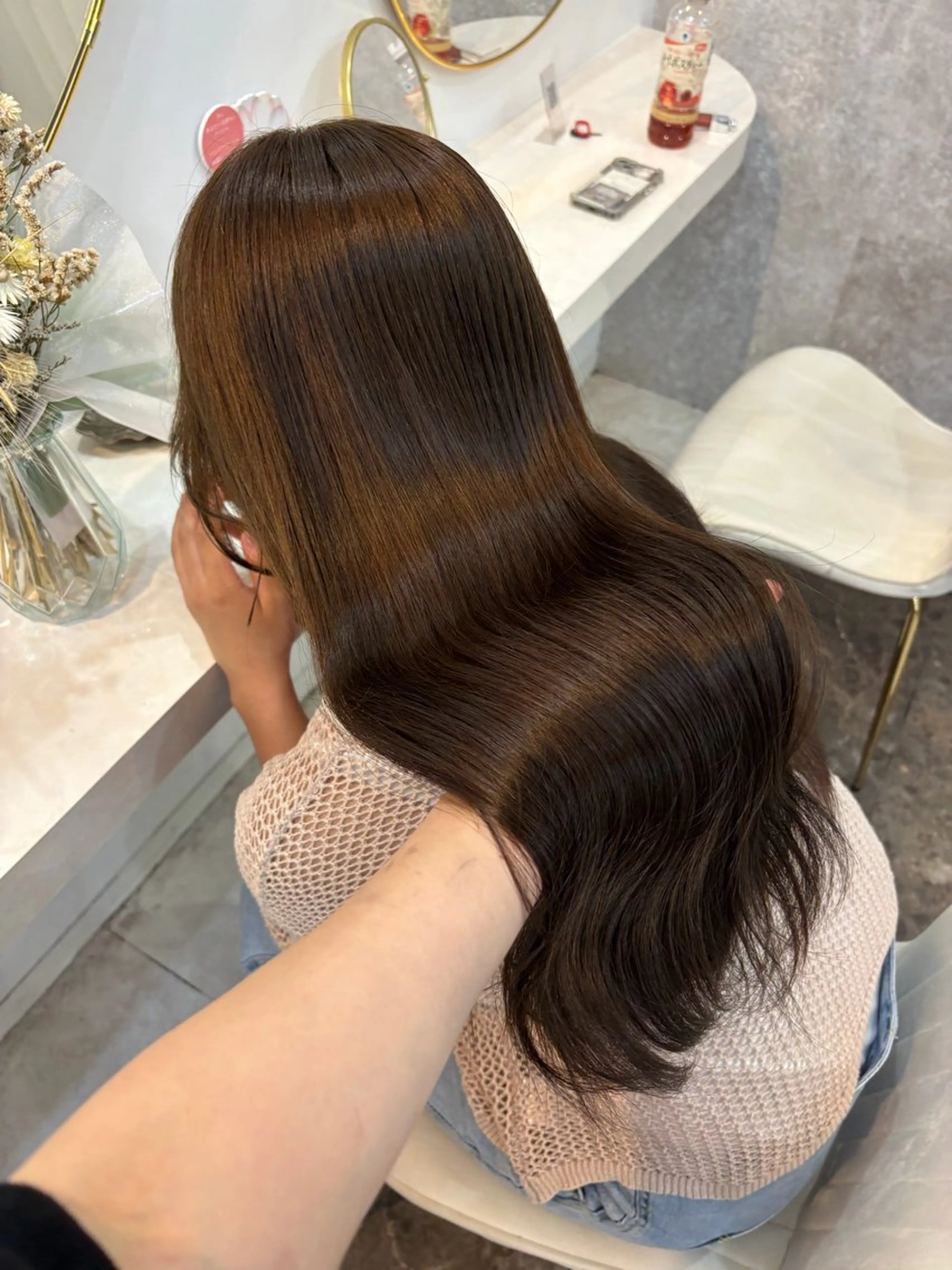 ロング カラー ヘアカラー トリートメント せいと/レイヤー/ ハイトーン/艶髪のヘアスタイル