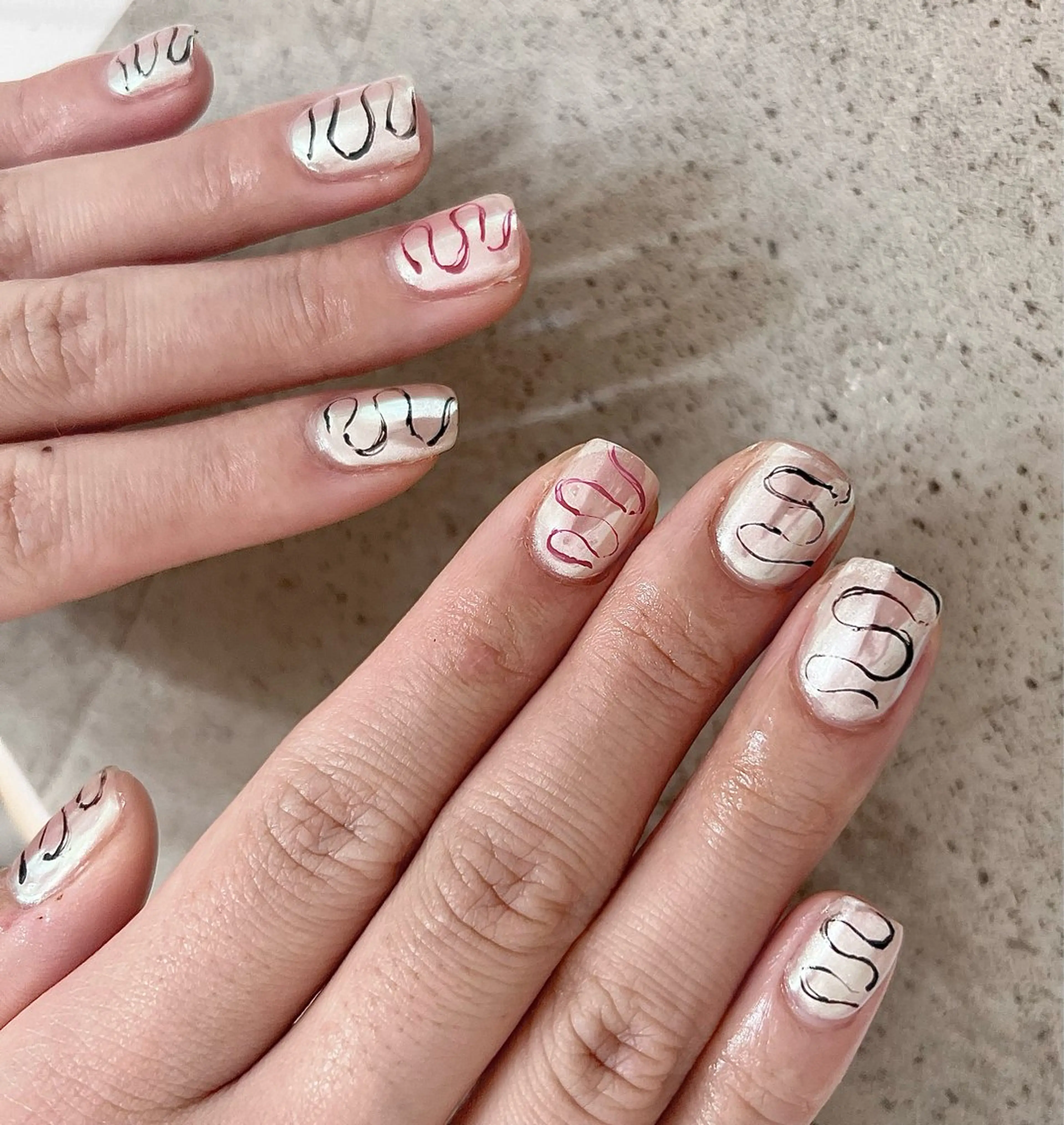 ネイル 持ち込み シンプルネイル Maison Calin manaのネイルデザイン