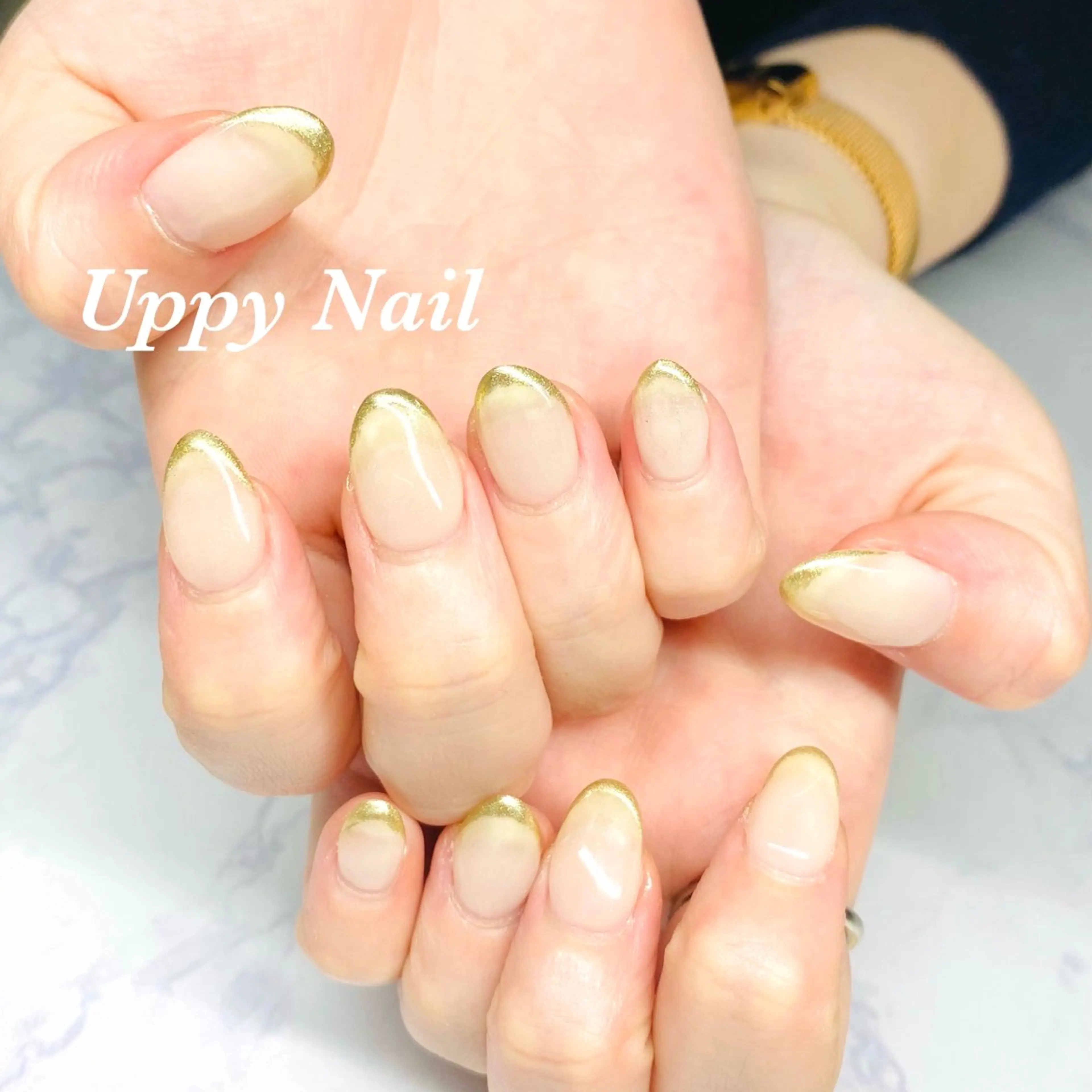 ネイル フレンチネイル ミラーネイル ハンドネイル Uppy Nail ukyoのネイルデザイン
