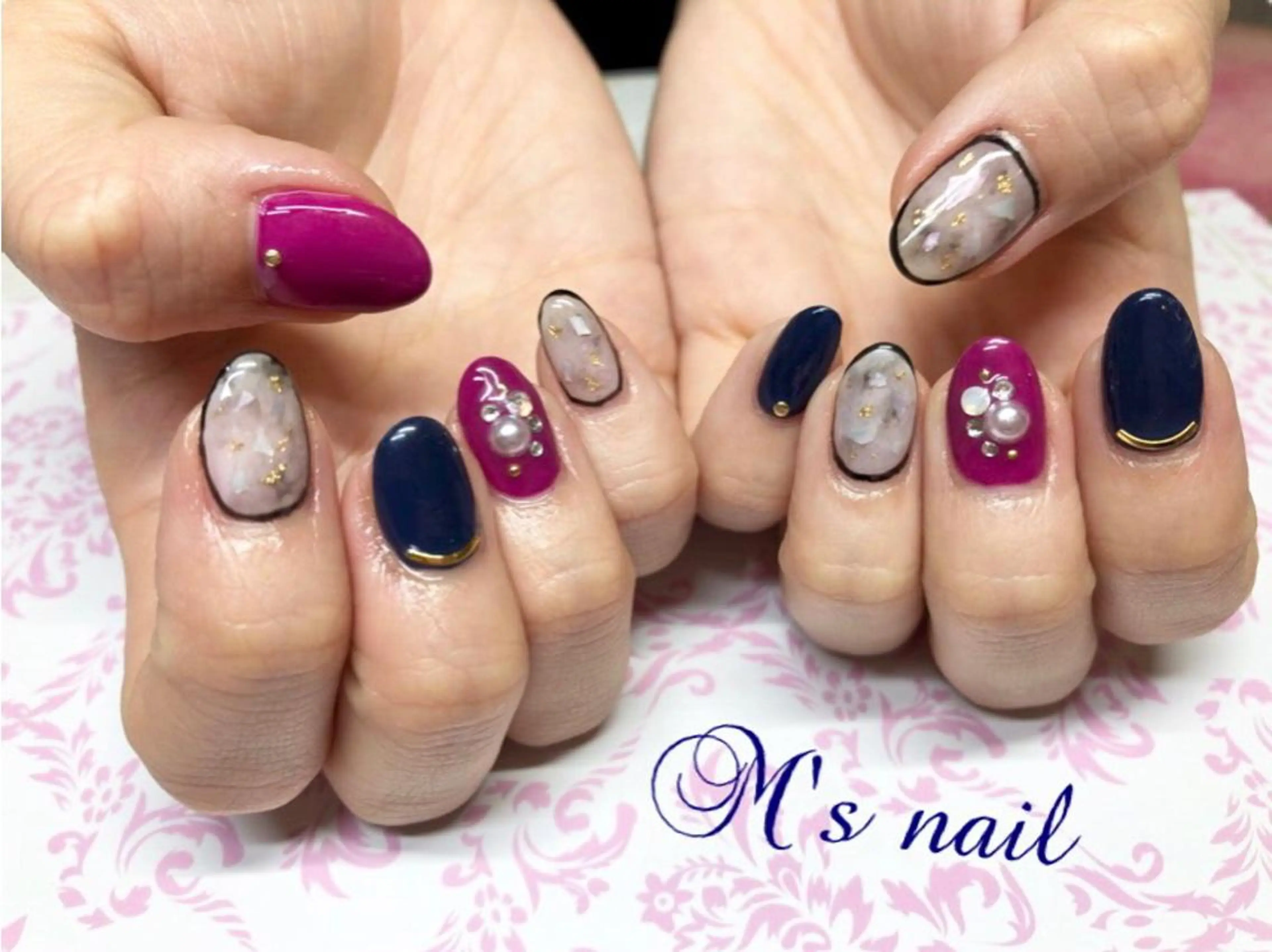 ネイル アートネイル おそろいネイル M's nail ..高幡不動のネイルデザイン