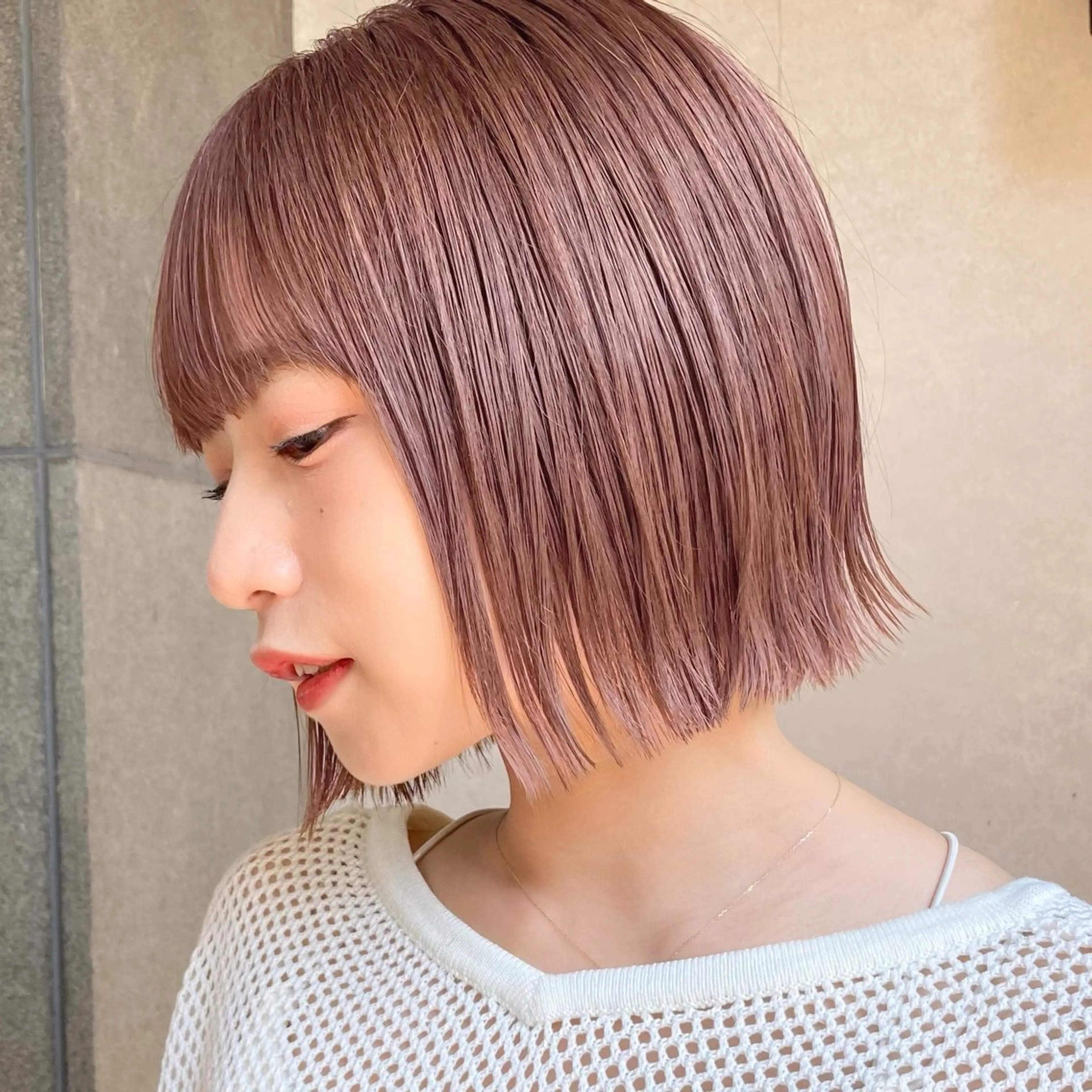 ミディアム カラー 暖色/艶髪/ボブ/ ショート/Ayaのヘアスタイル