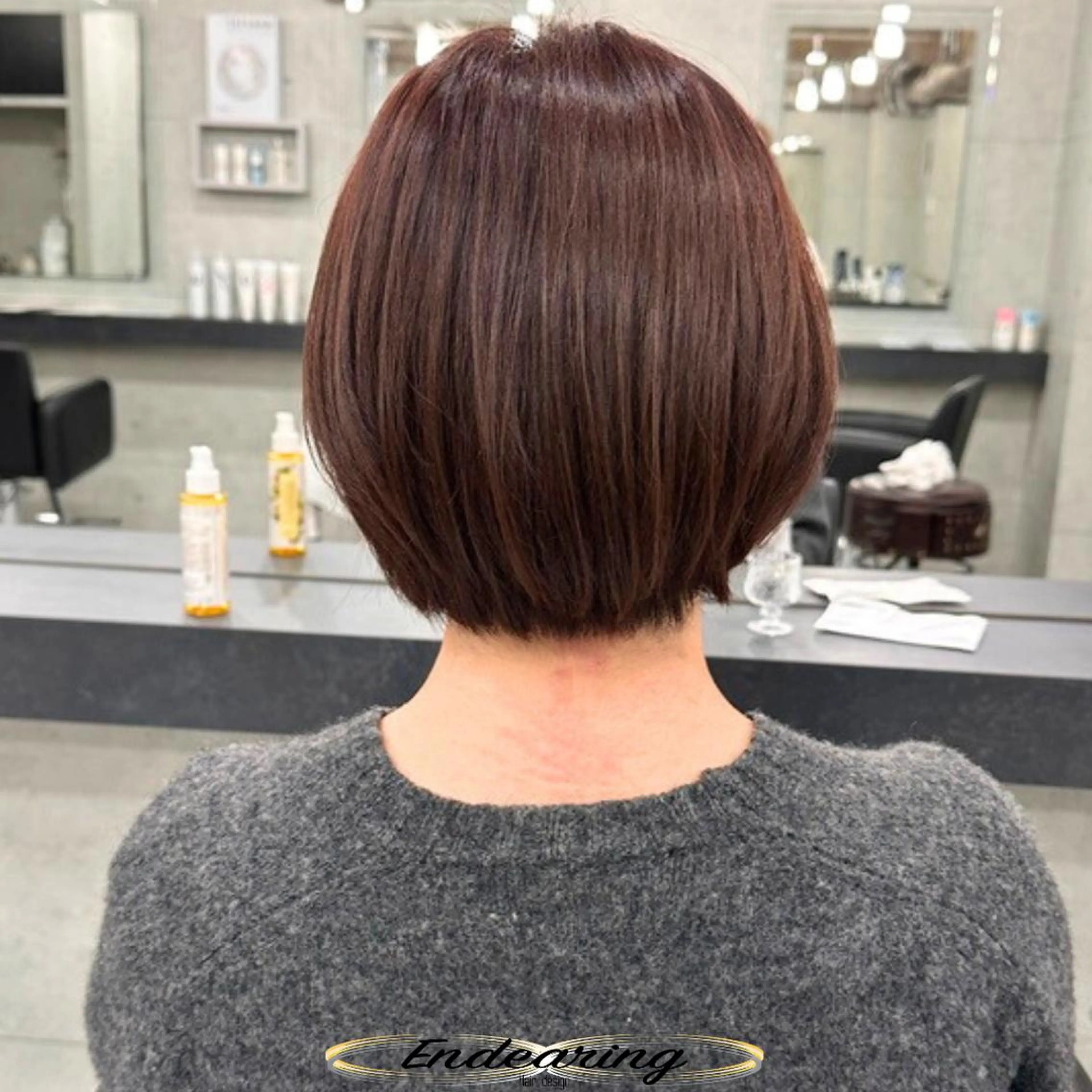 カラー ショートボブ 透明感カラー ラベンダーカラー ボブ カット ヘアカラー Endearing 銀座/レイヤーカットのヘアスタイル