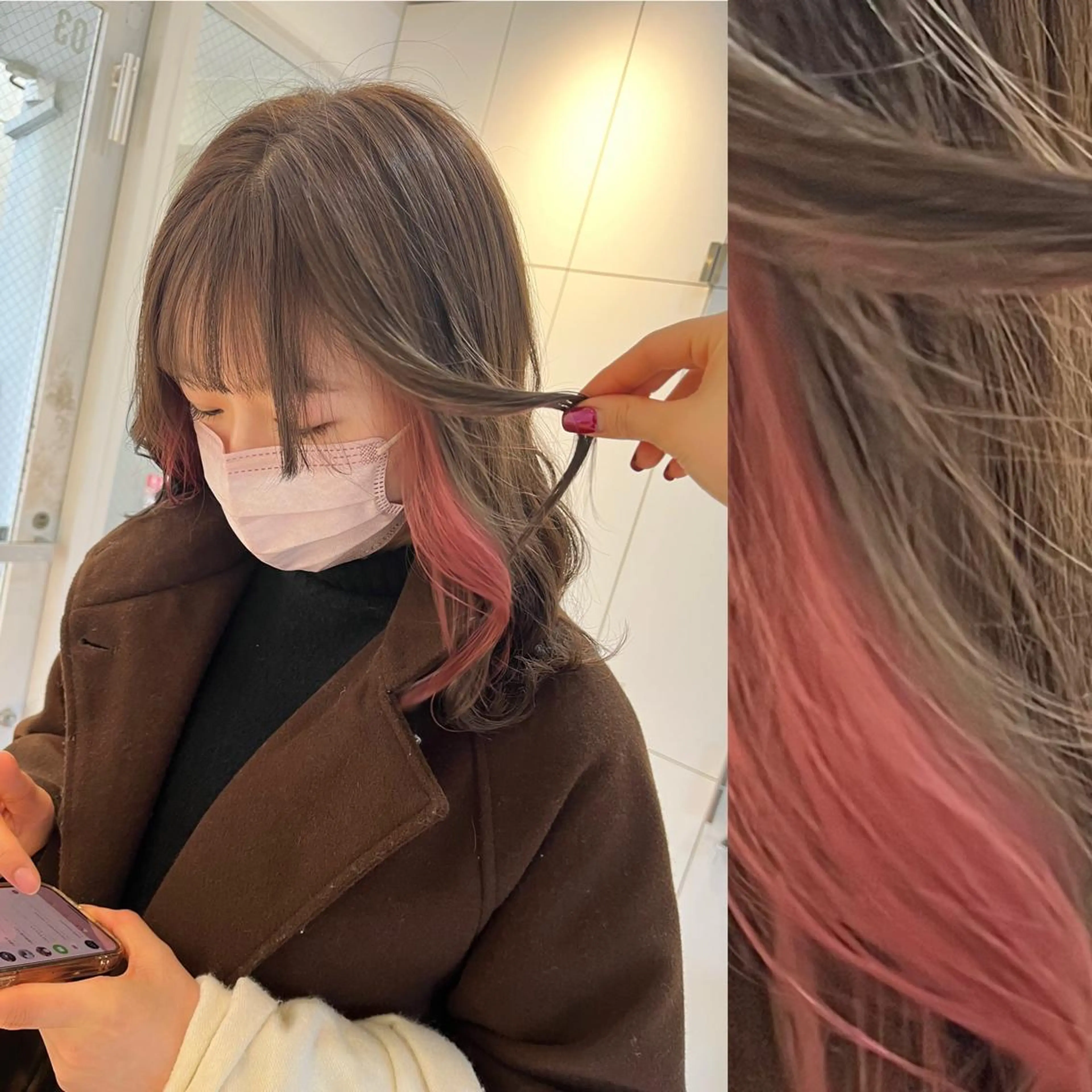 ミディアム カラー ヘアアレンジ 成人式 ベージュカラー ブリーチ ブラウンカラー ケアブリーチ stylist ◎RUKI.のヘアスタイル