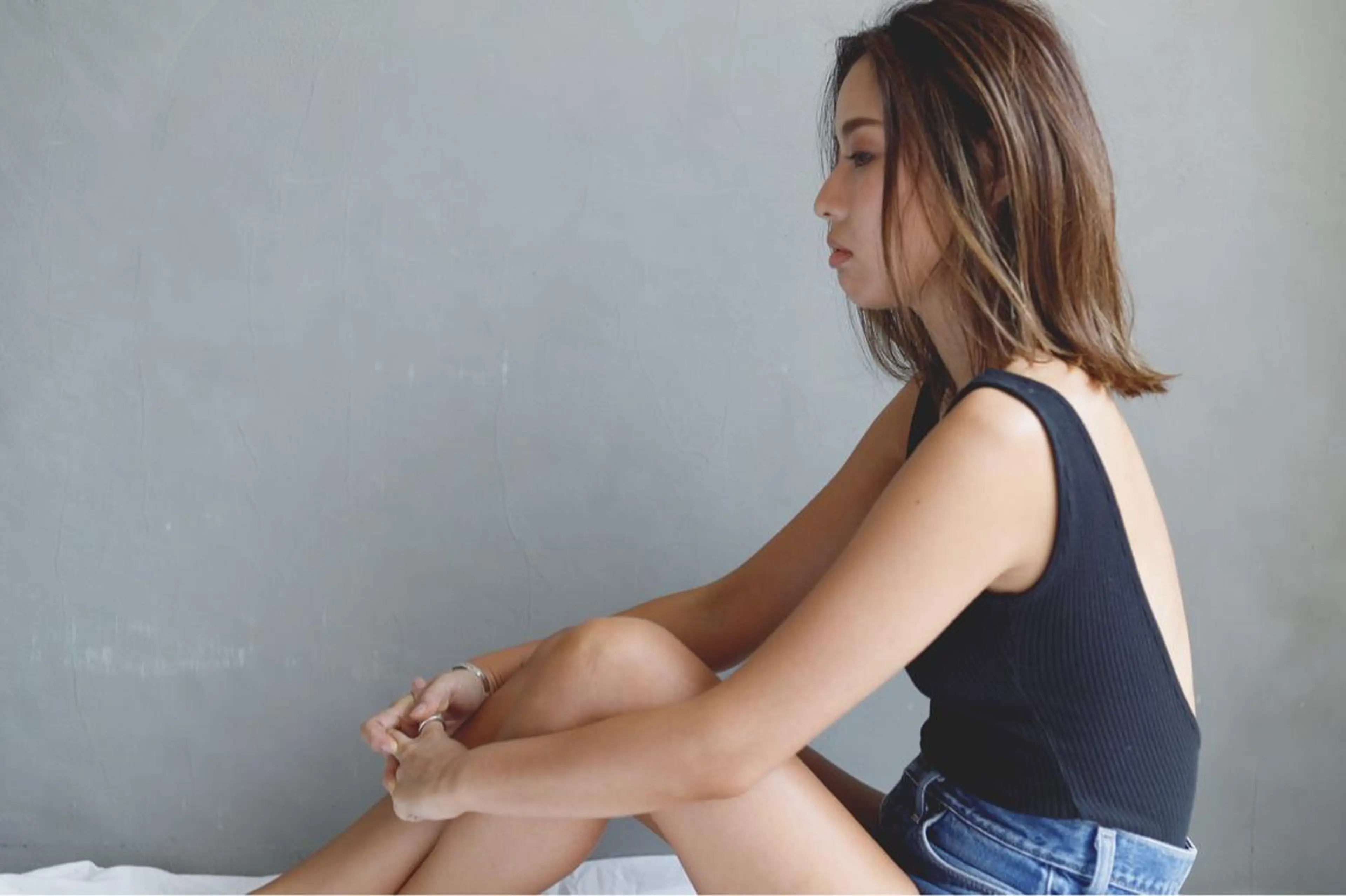 ミディアム ハイライト カット ヘアカラー トリートメント さの あやねのヘアスタイル