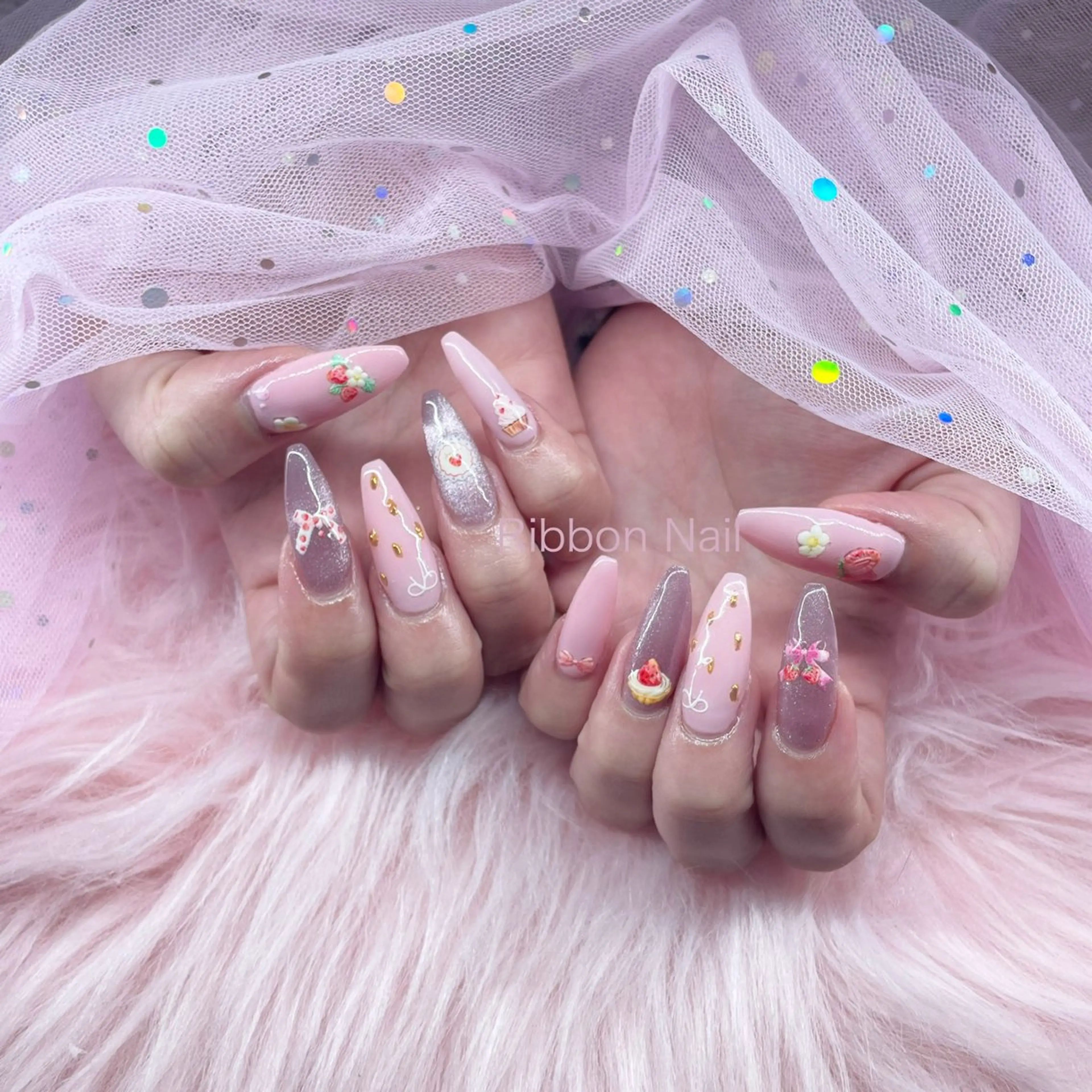 ネイル 長さ出し Nail Ambra 小山のネイルデザイン