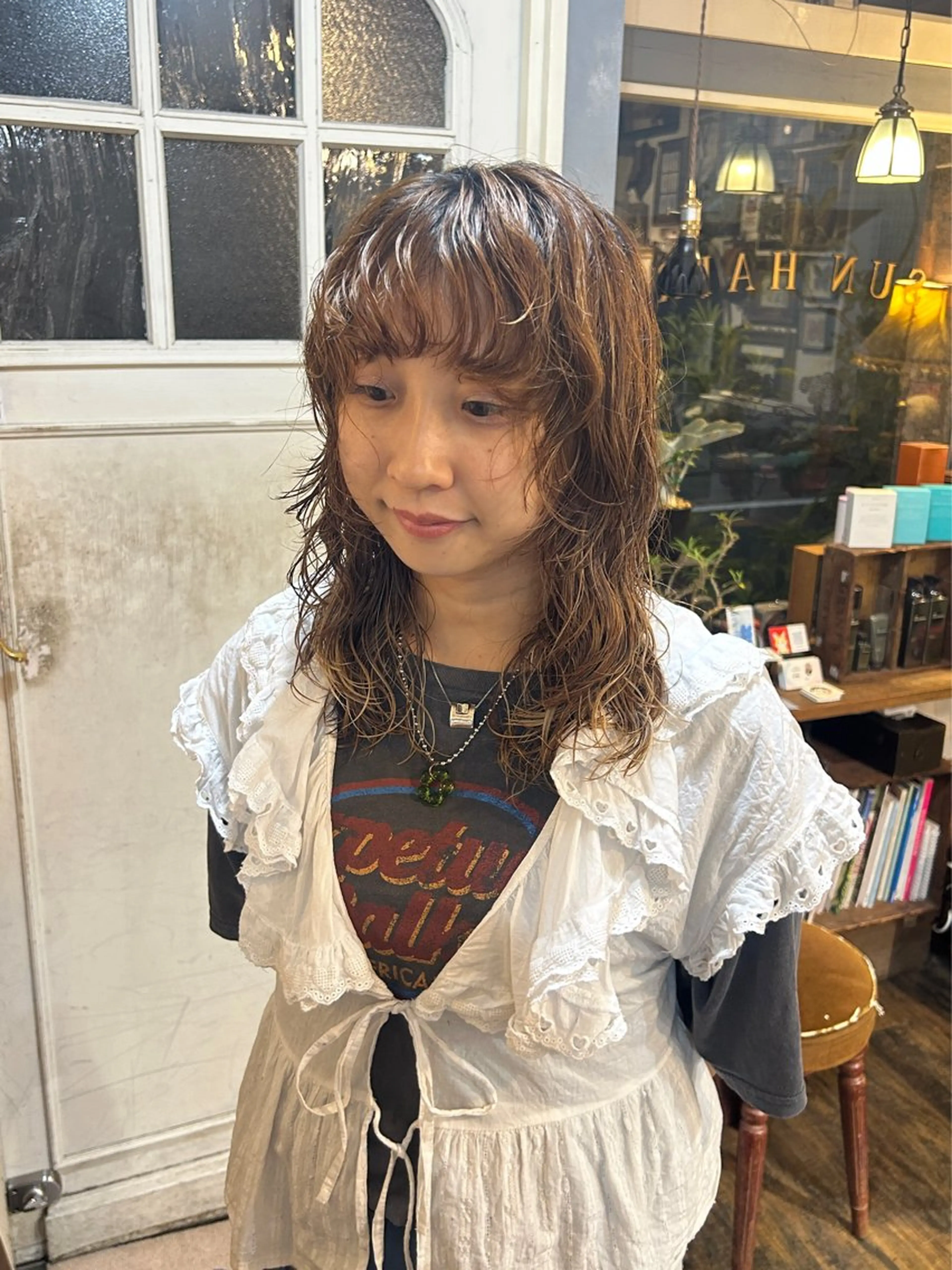 ミディアム パーマ ミディアムパーマ デジタルパーマ カット パーマ ヘッドスパ 清水千優/パーマ/透 明感カラー/メンズのヘアスタイル