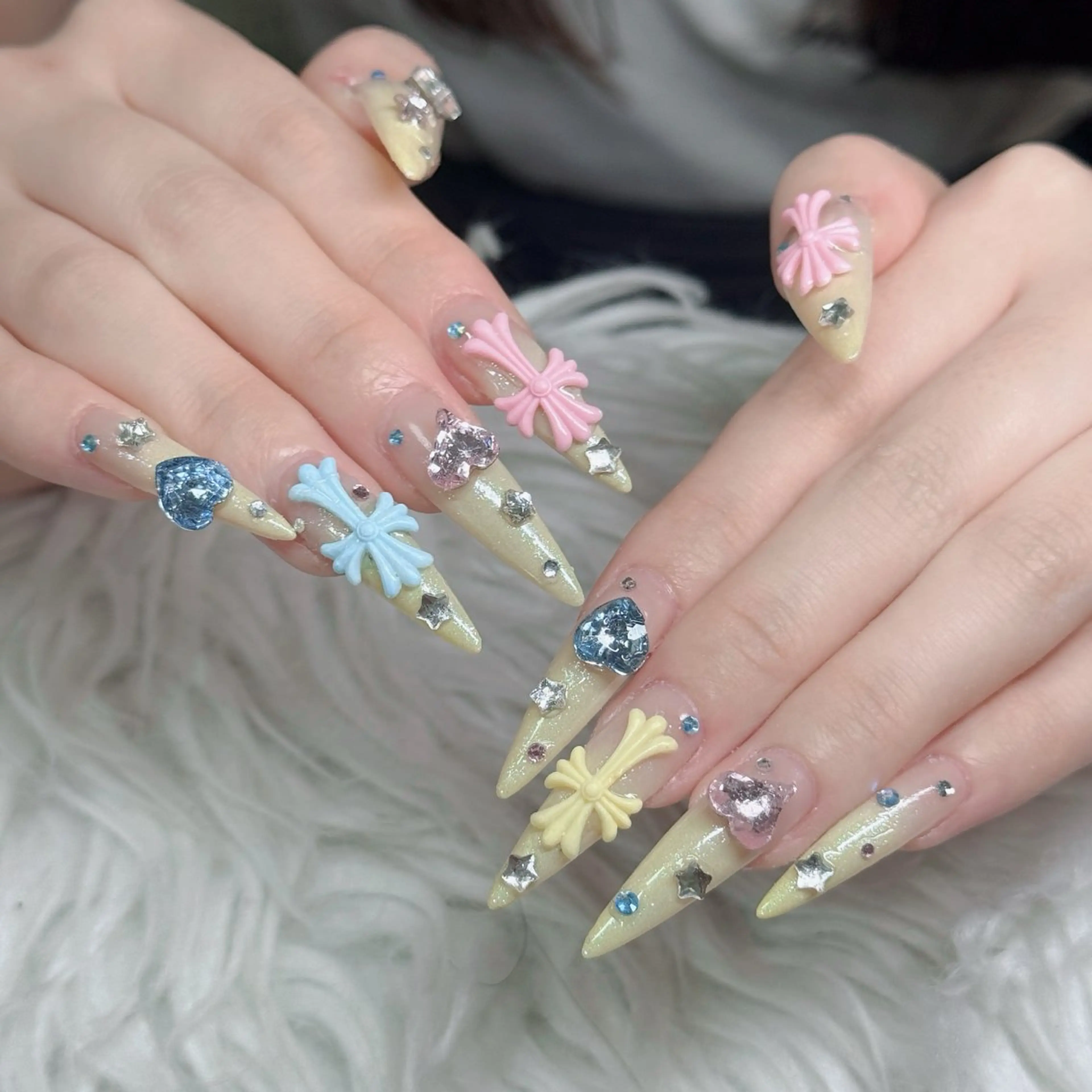 ネイル フットネイル フレンチネイル グラデーション 韓国ネイル ロングネイル ハンドネイル Hani Nail Salonのネイルデザイン