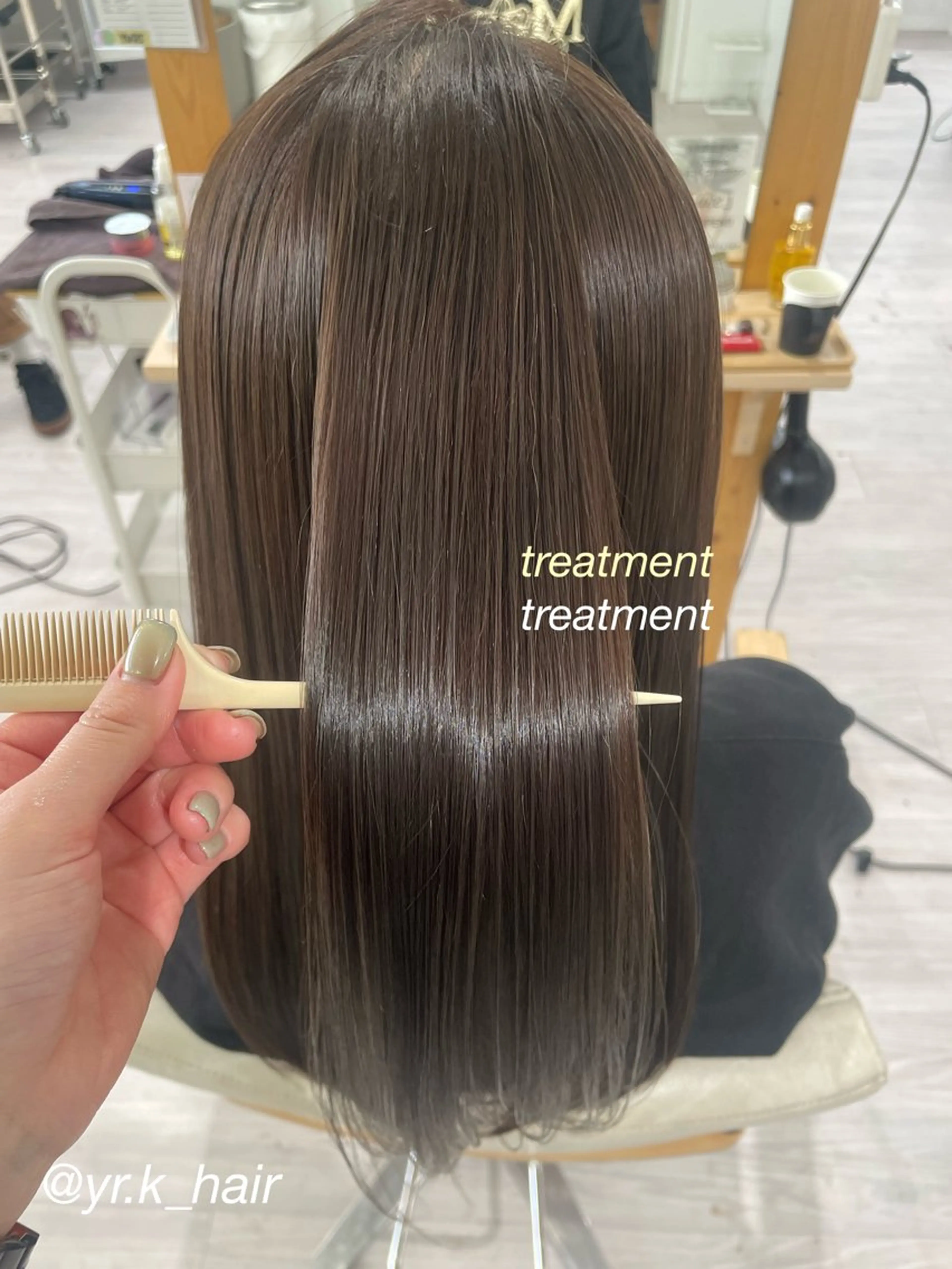 ロング 髪質改善 トリートメント 酸熱トリートメント 赤味消し.髪質改善 🌿𝘠𝘜𝘙𝘐のヘアスタイル