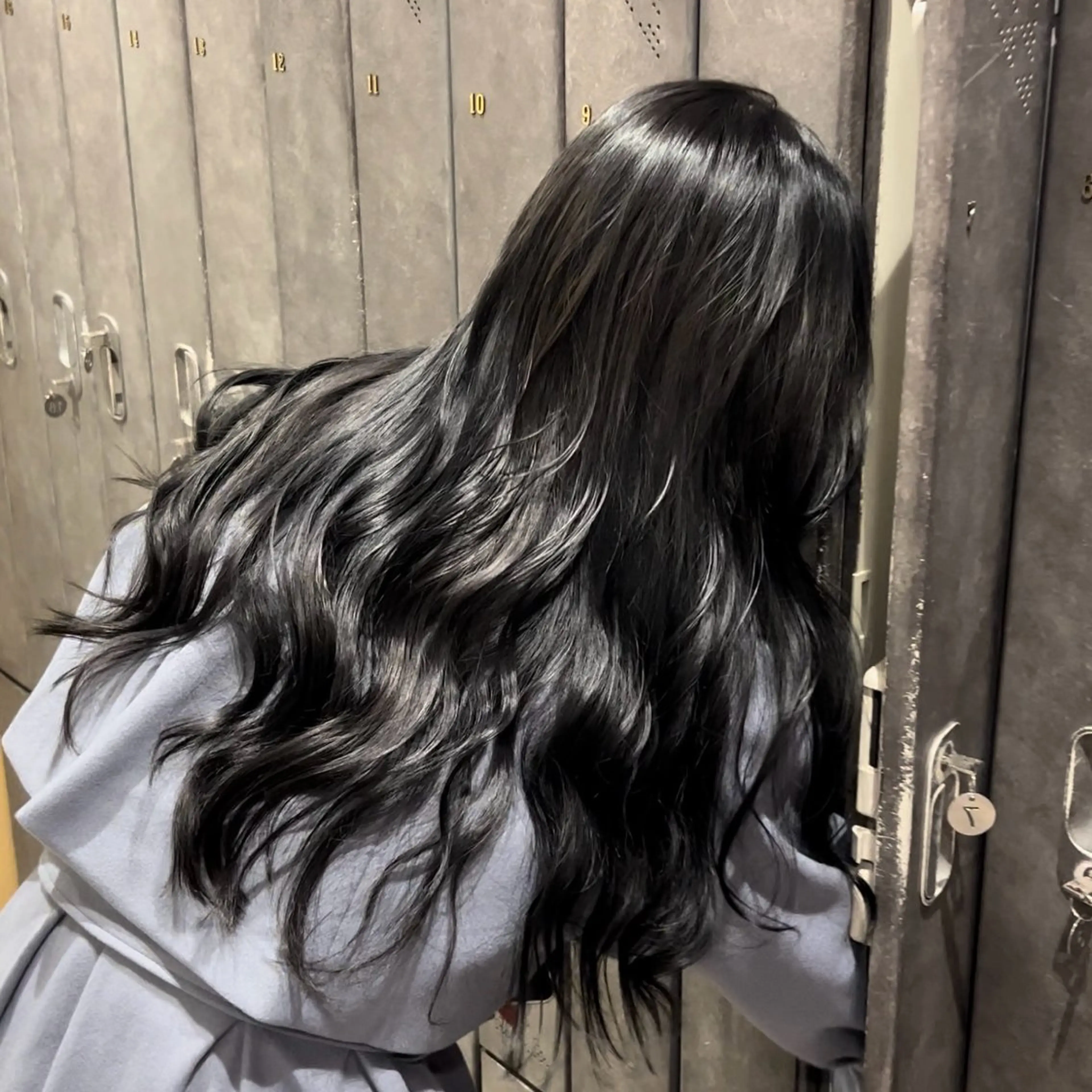 ロング カラー ブルーカラー ブルーグレー ブルーグレージュ 透明感カラー グレージュ ヘアカラー nana/ボブ/ レイヤー/梅田のヘアスタイル