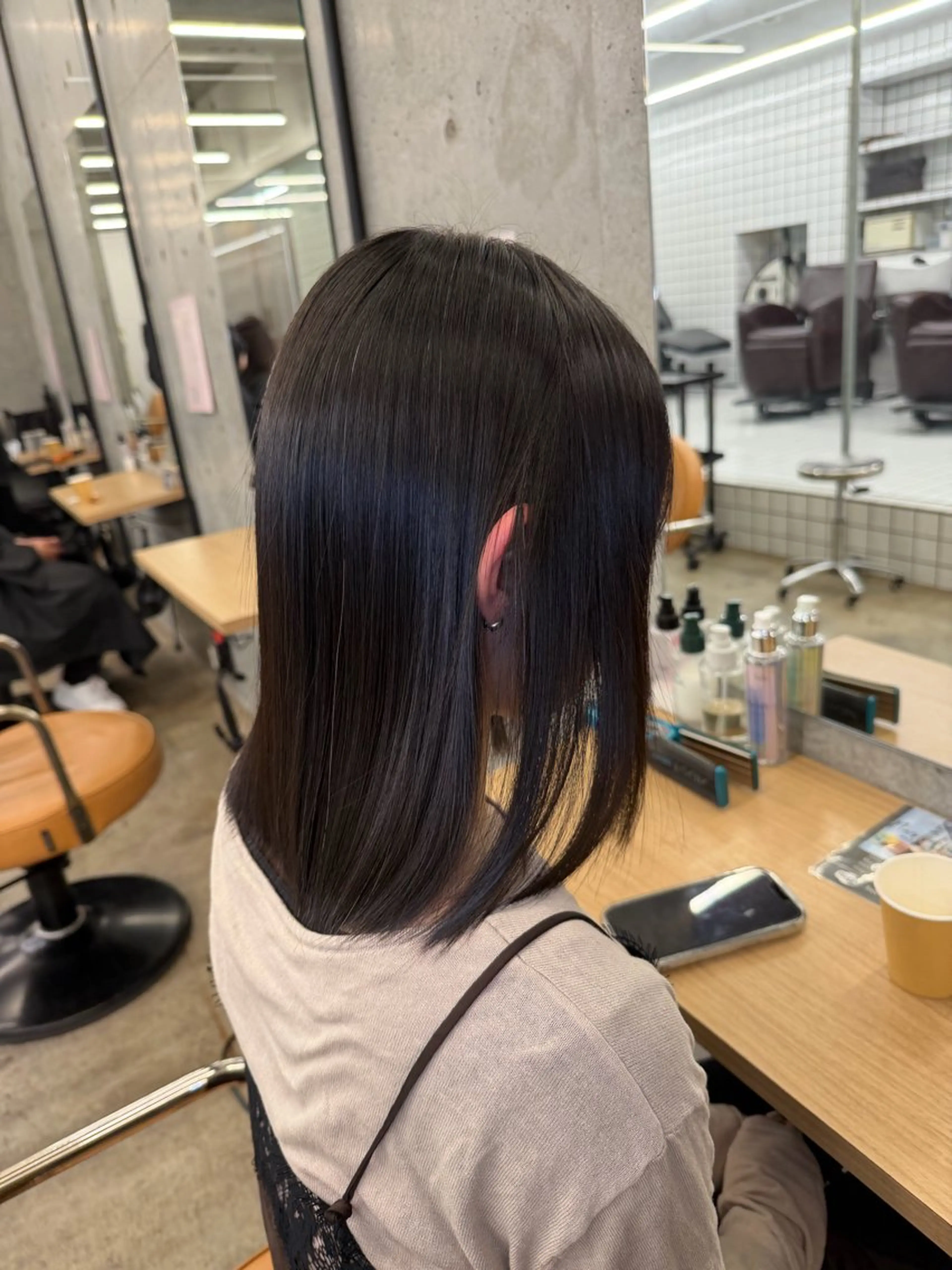 ミディアム 髪質改善 レイヤーカット 縮毛矯正 トリートメント 縮毛矯正 トリートメント 縮毛矯正×髪質改善× 艶髪カラー　吉原和磨のヘアスタイル