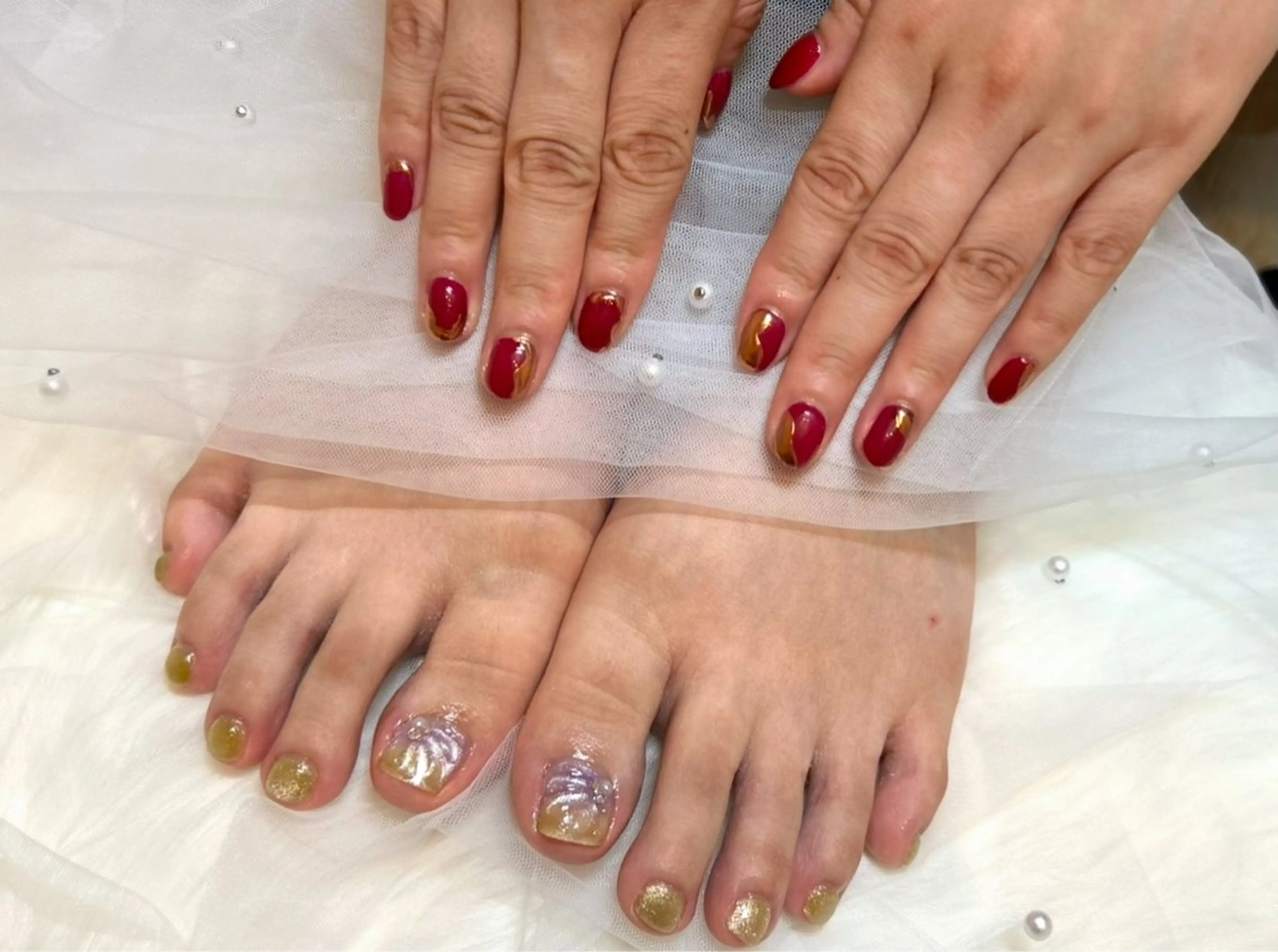 ネイル フットネイル 持ち込み 頑張る女性の味方✴︎ M.i　nail ♡のネイルデザイン